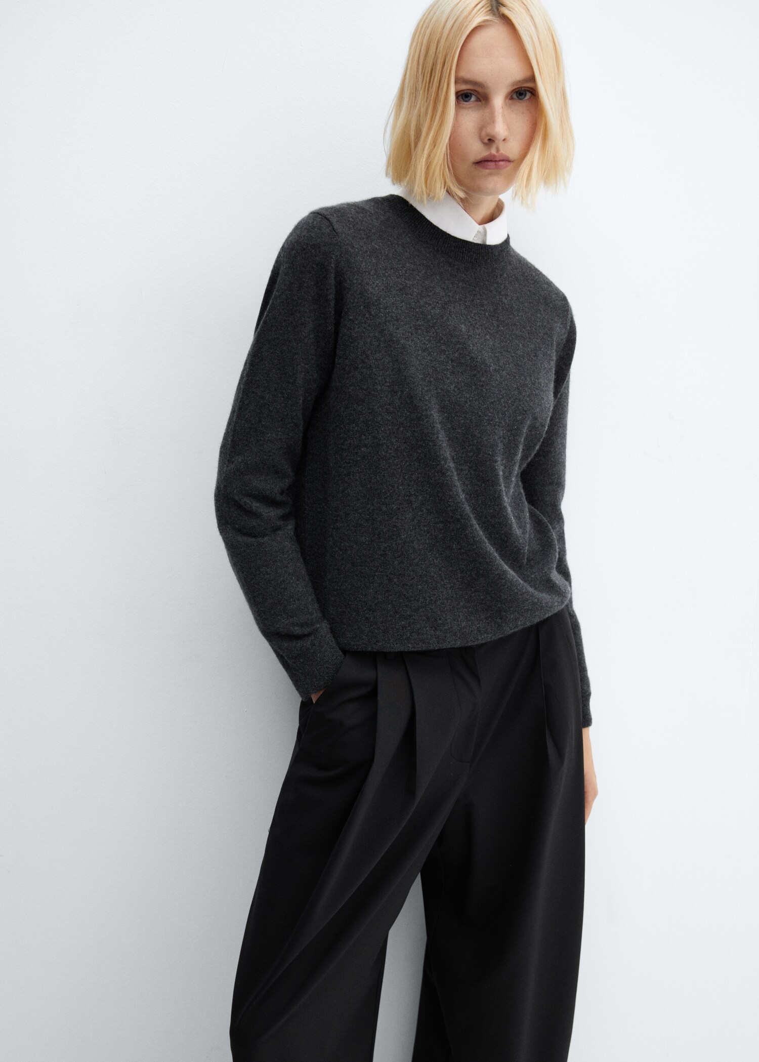 Wideleg wool trousers - Details of the article 1
