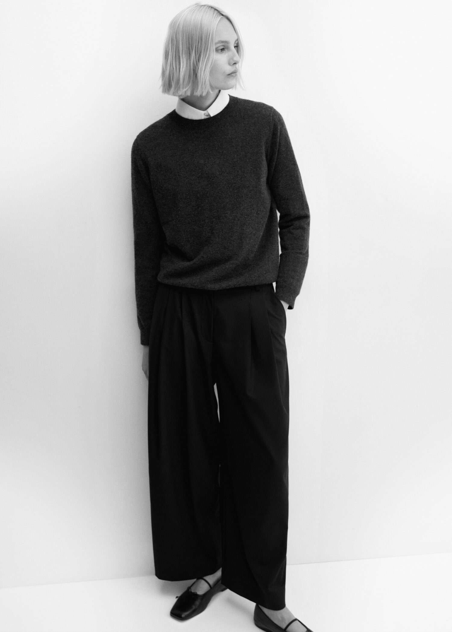Wideleg wool trousers - Details of the article 2