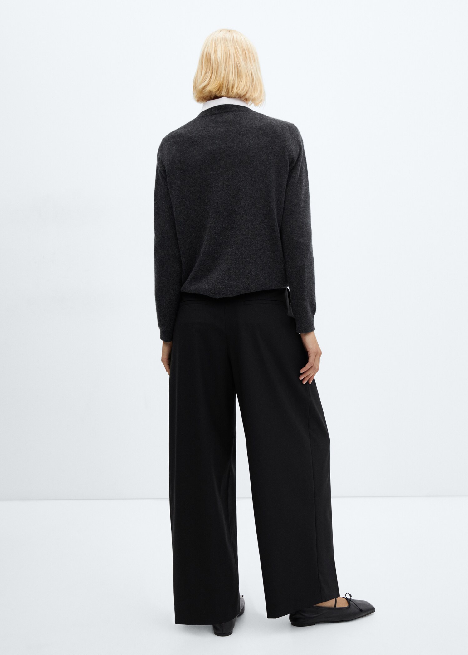 Wideleg wool trousers - Reverse of the article