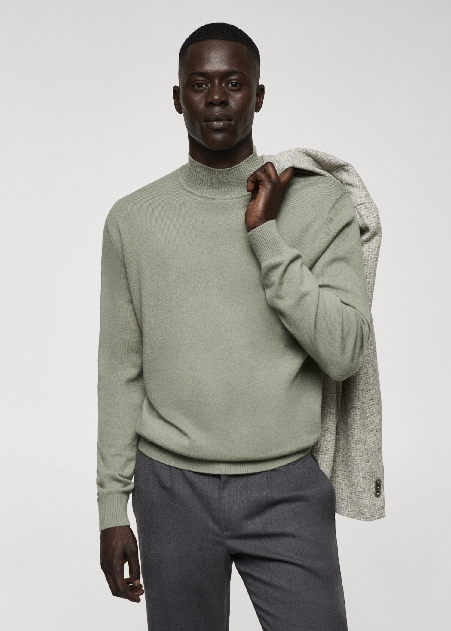 Wool-cashmere perkins-neck sweater - Medium plane