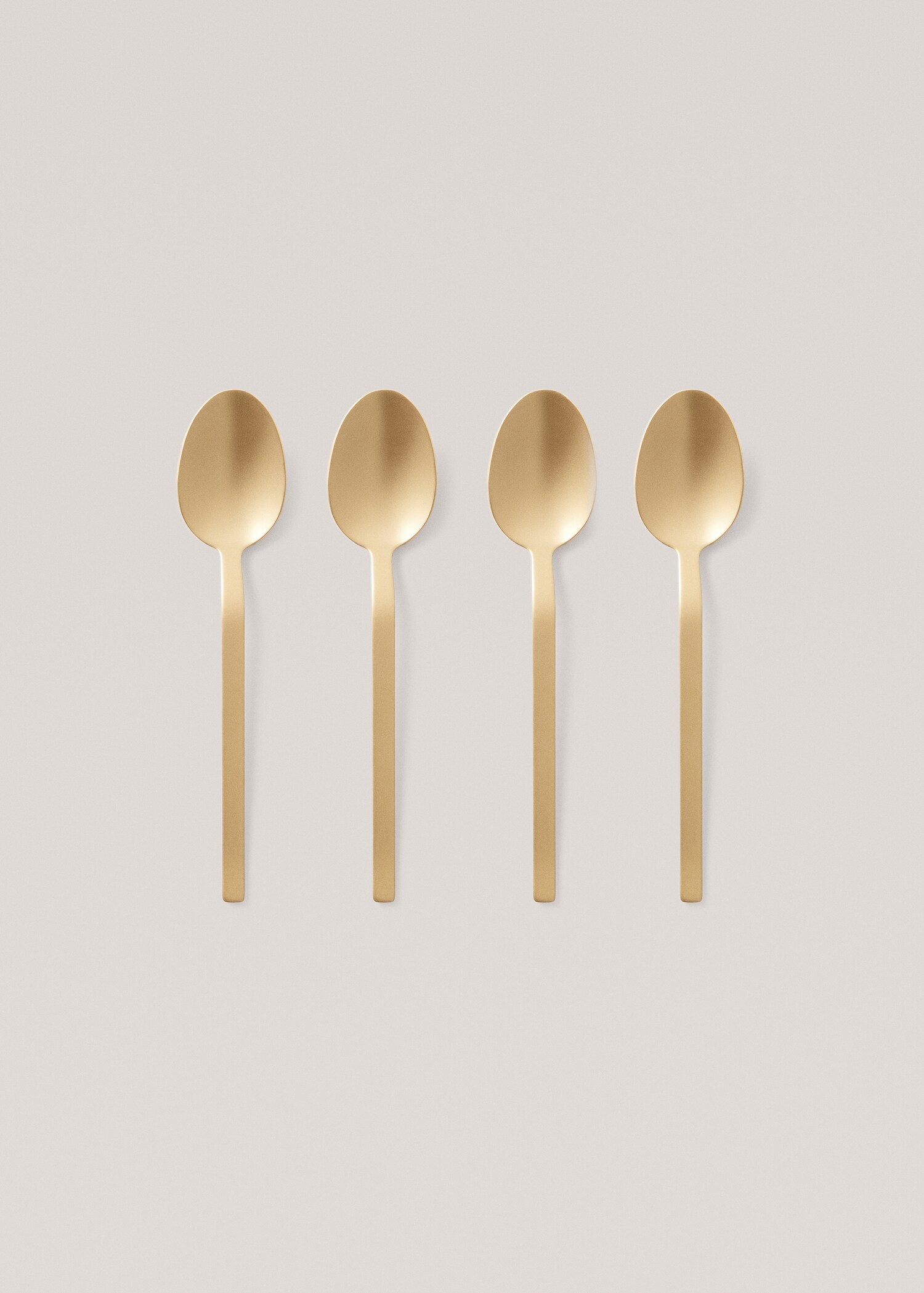 Set de 4 lingurițe de cafea aurii din oțel 100 % - Articol fără model