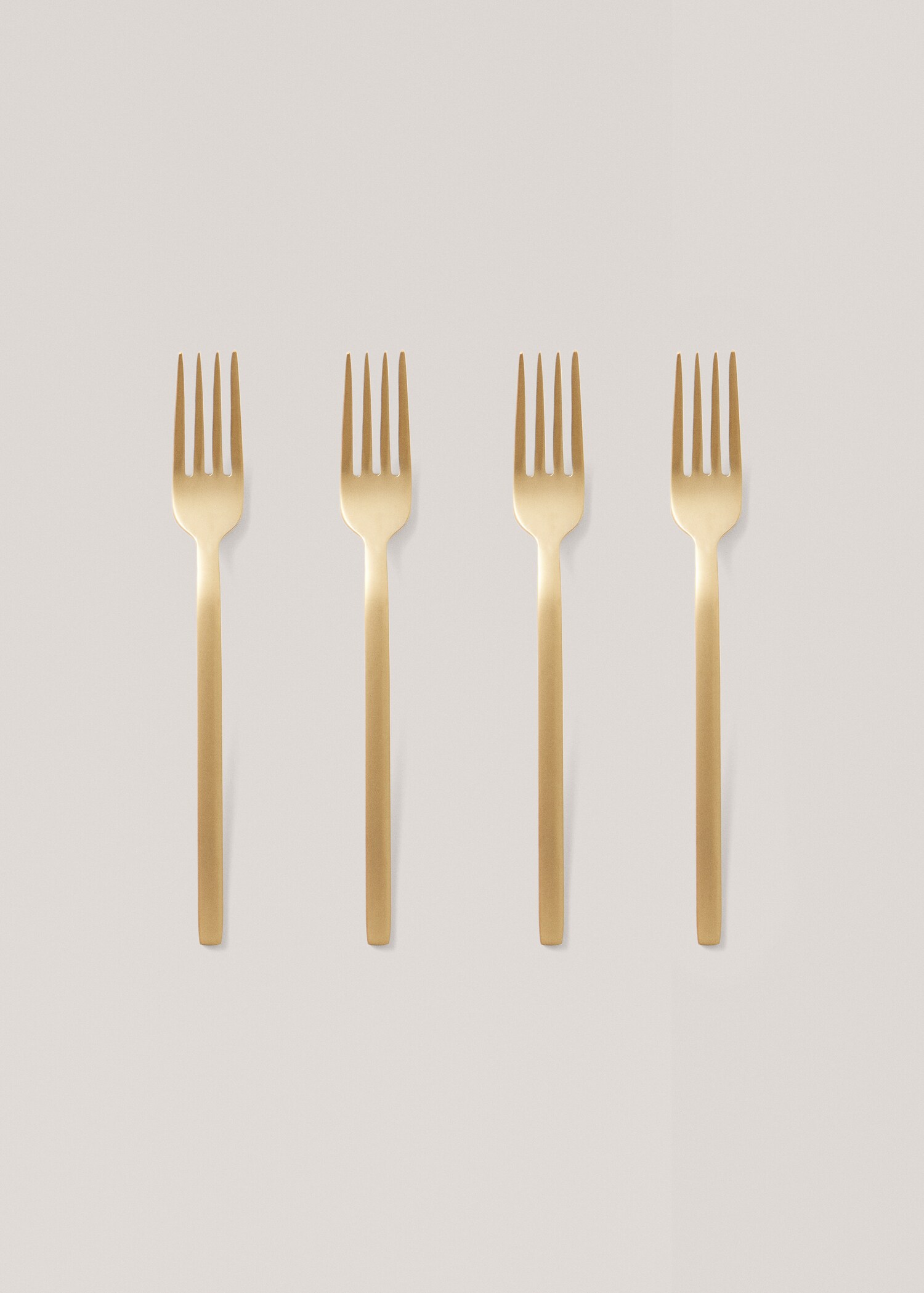 4-pack of 100% steel gold dessert forks - Article without model