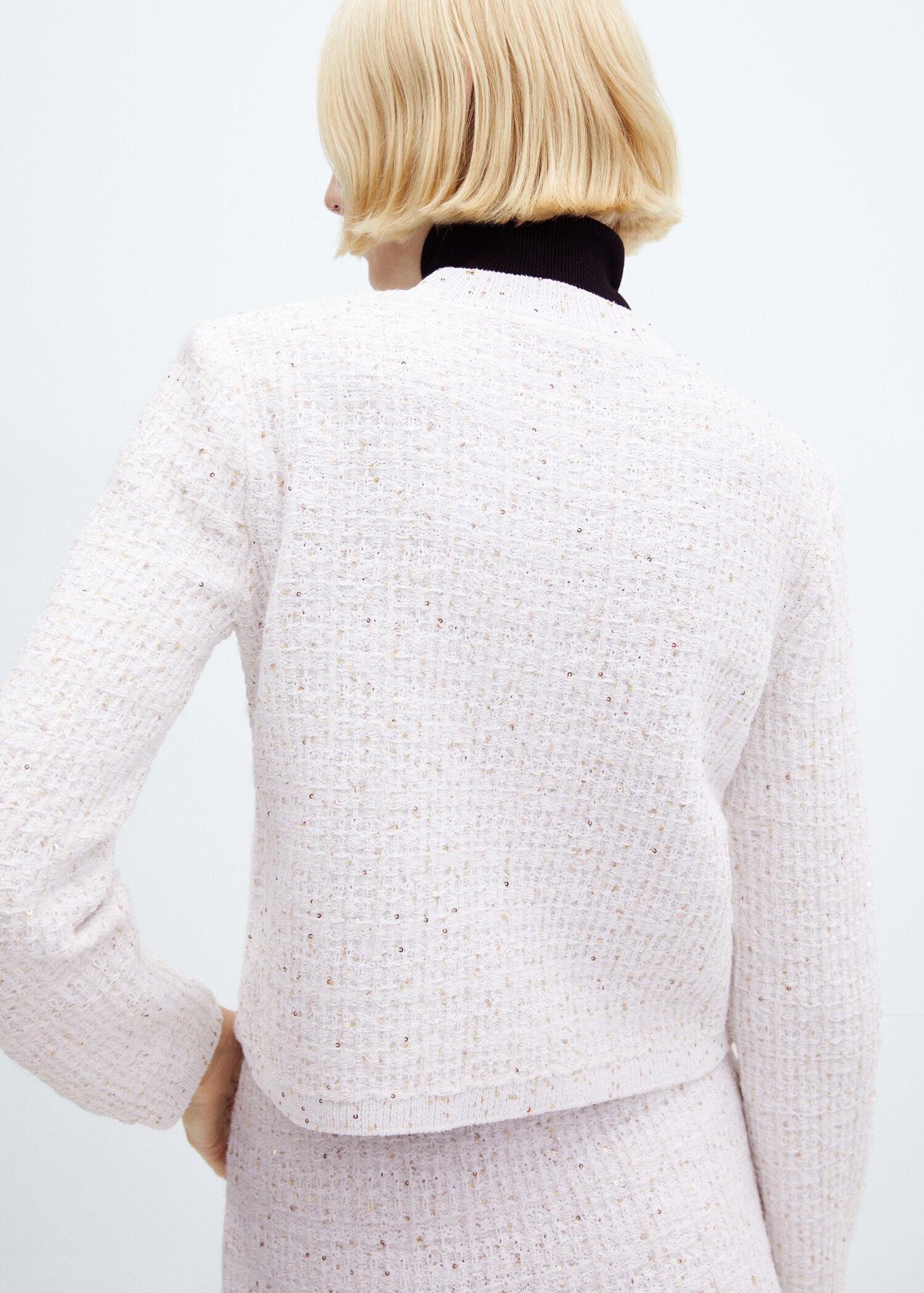 Tweed cardigan with jewel button - Reverse of the article