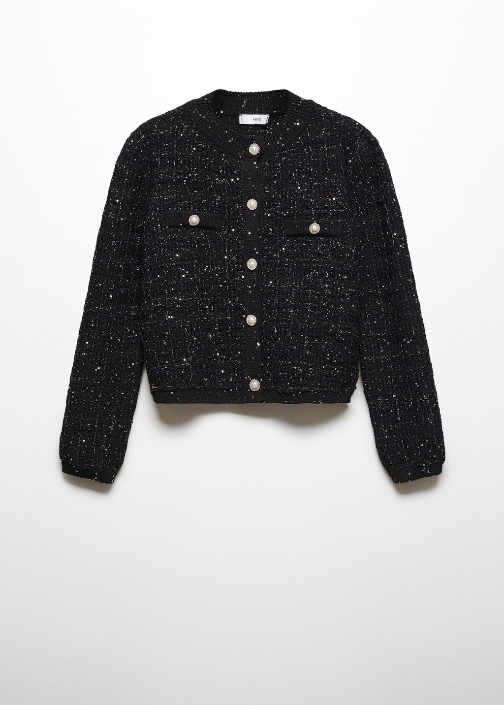 Tweed cardigan with jewel button Women MANGO OUTLET USA