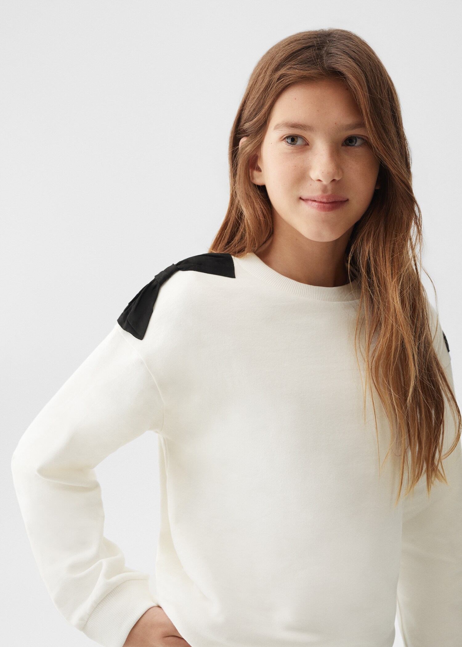 Bow cotton sweater - Details of the article 1