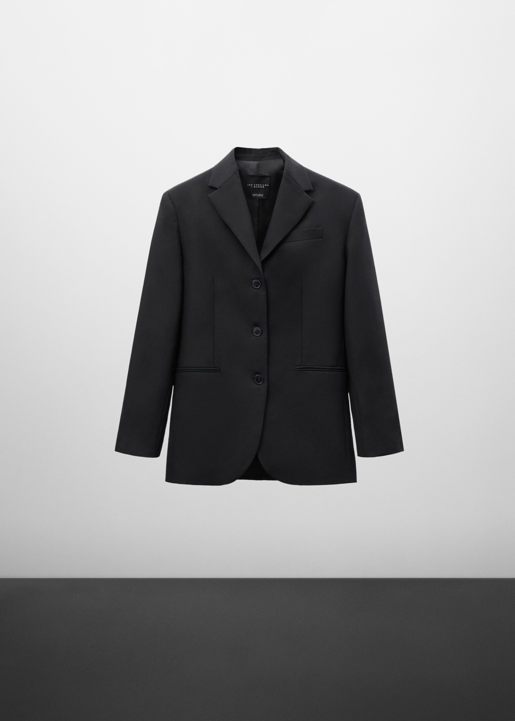 100% virgin wool suit jacket - Article without model, Black. Ref: 57059115-00.