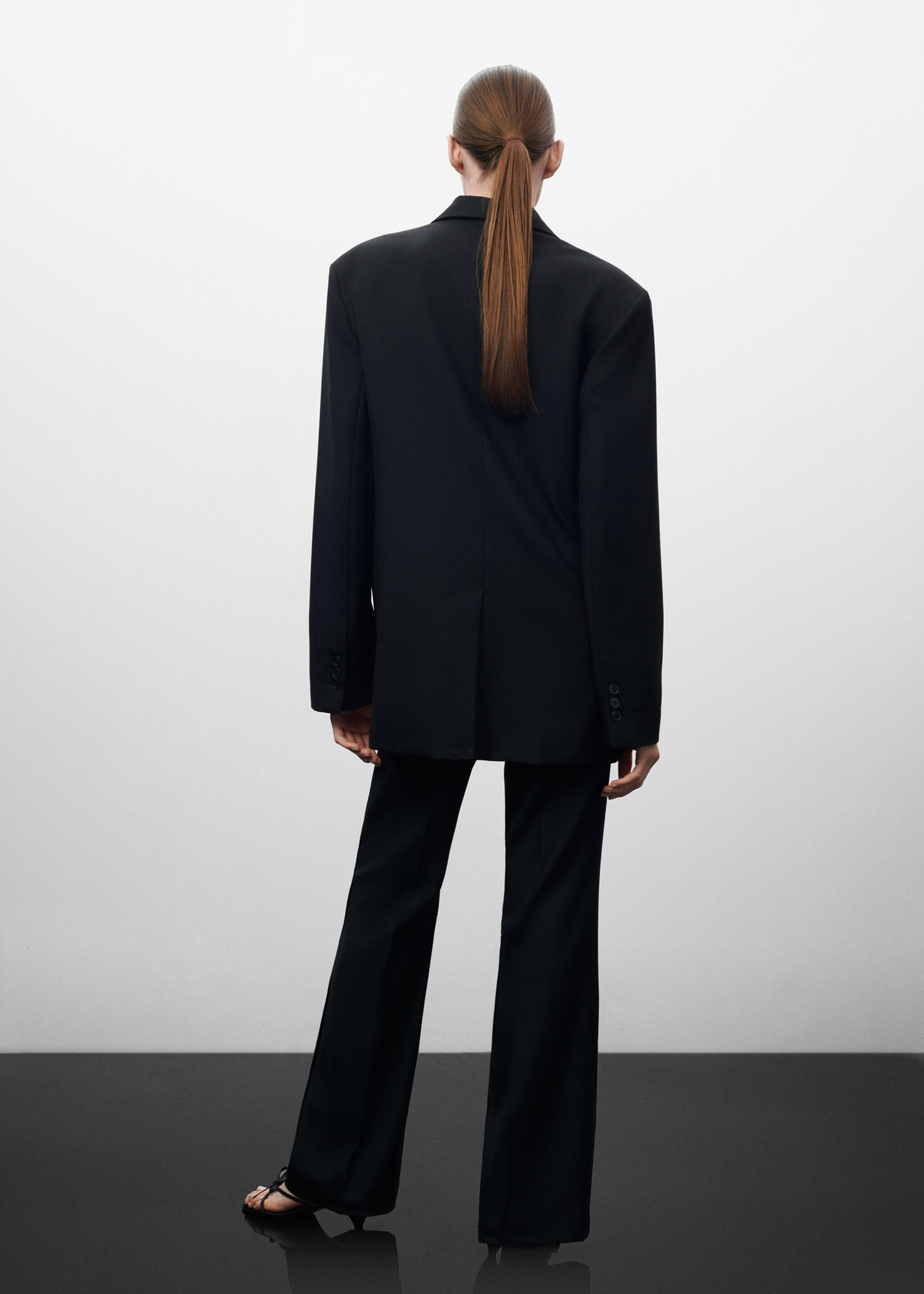 100% virgin wool suit jacket - Reverse of the article, Black. Ref: 57059115-00.