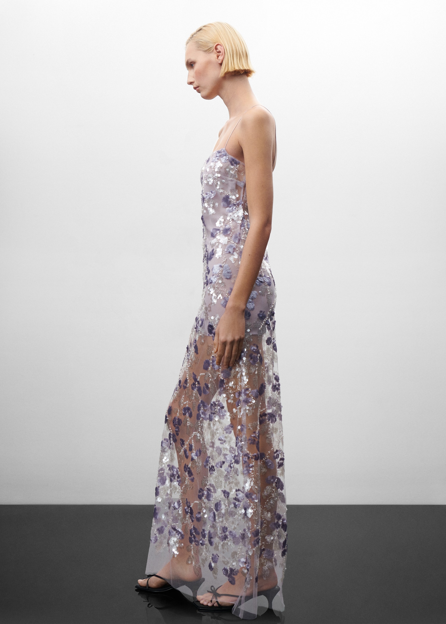 Mango Outlet Vestido Asimetrico Lentejuelas Mango Vestido