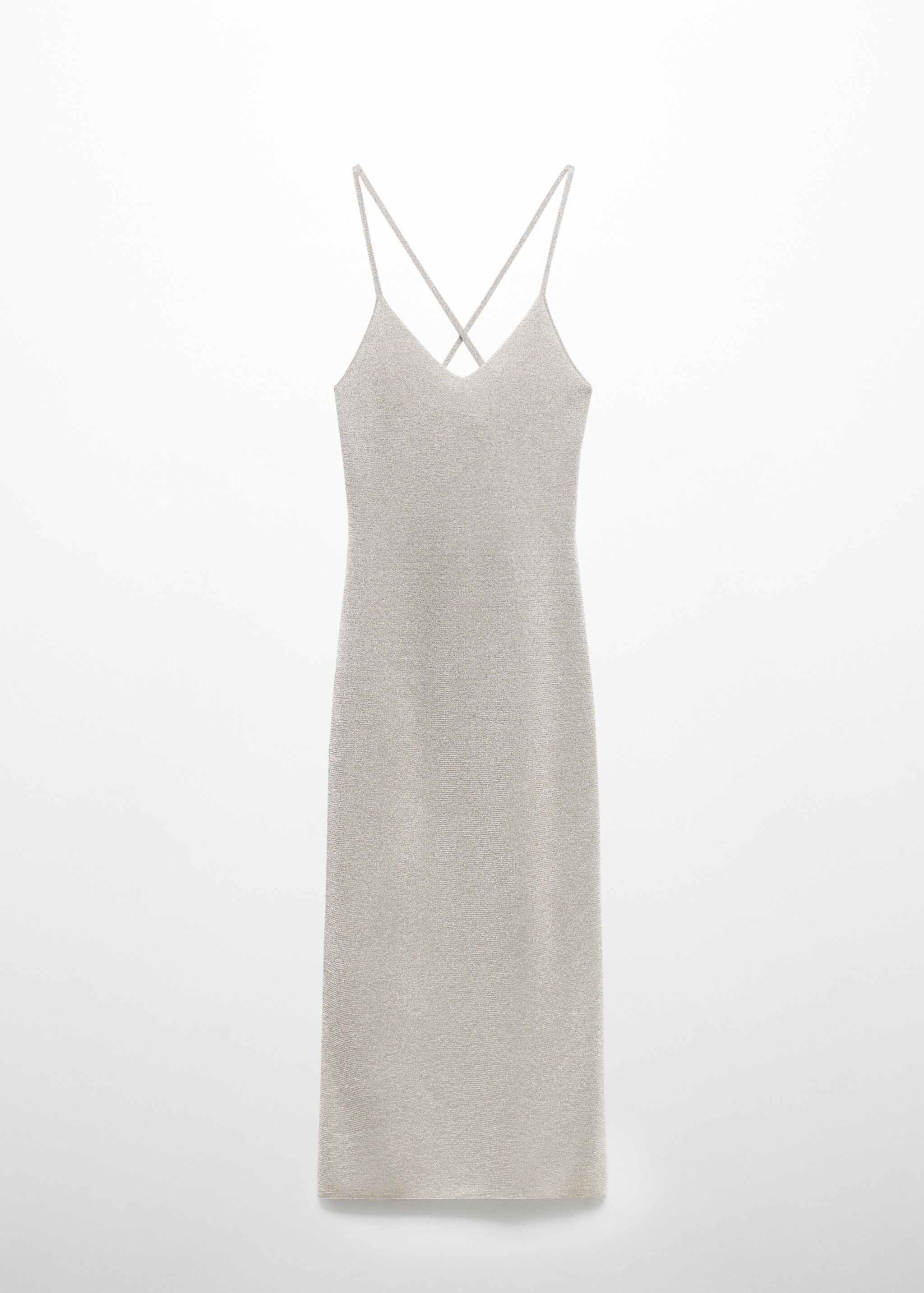 Lurex dress with crossed back - Article without model, Silver. Ref: 57059119-00.