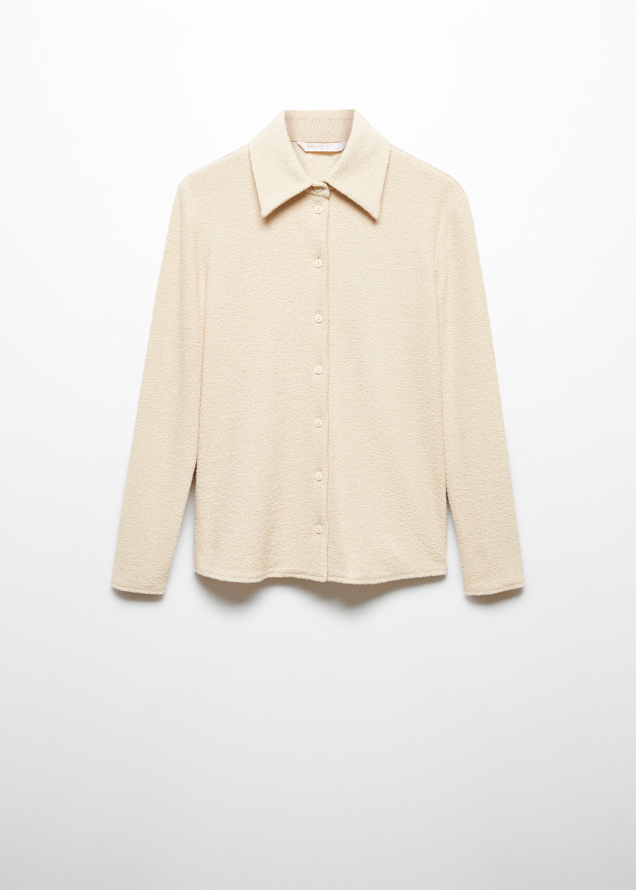 Knitted shirt with button - Article without model, Off White. Ref: 57059123-00.