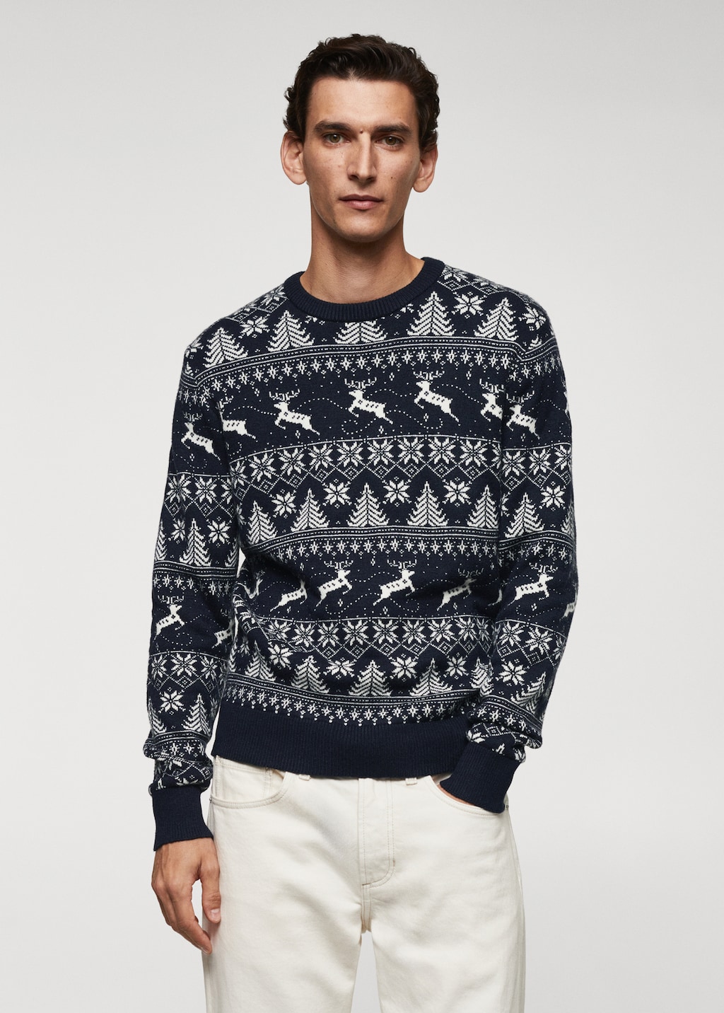 Jacquard sweater mens discount