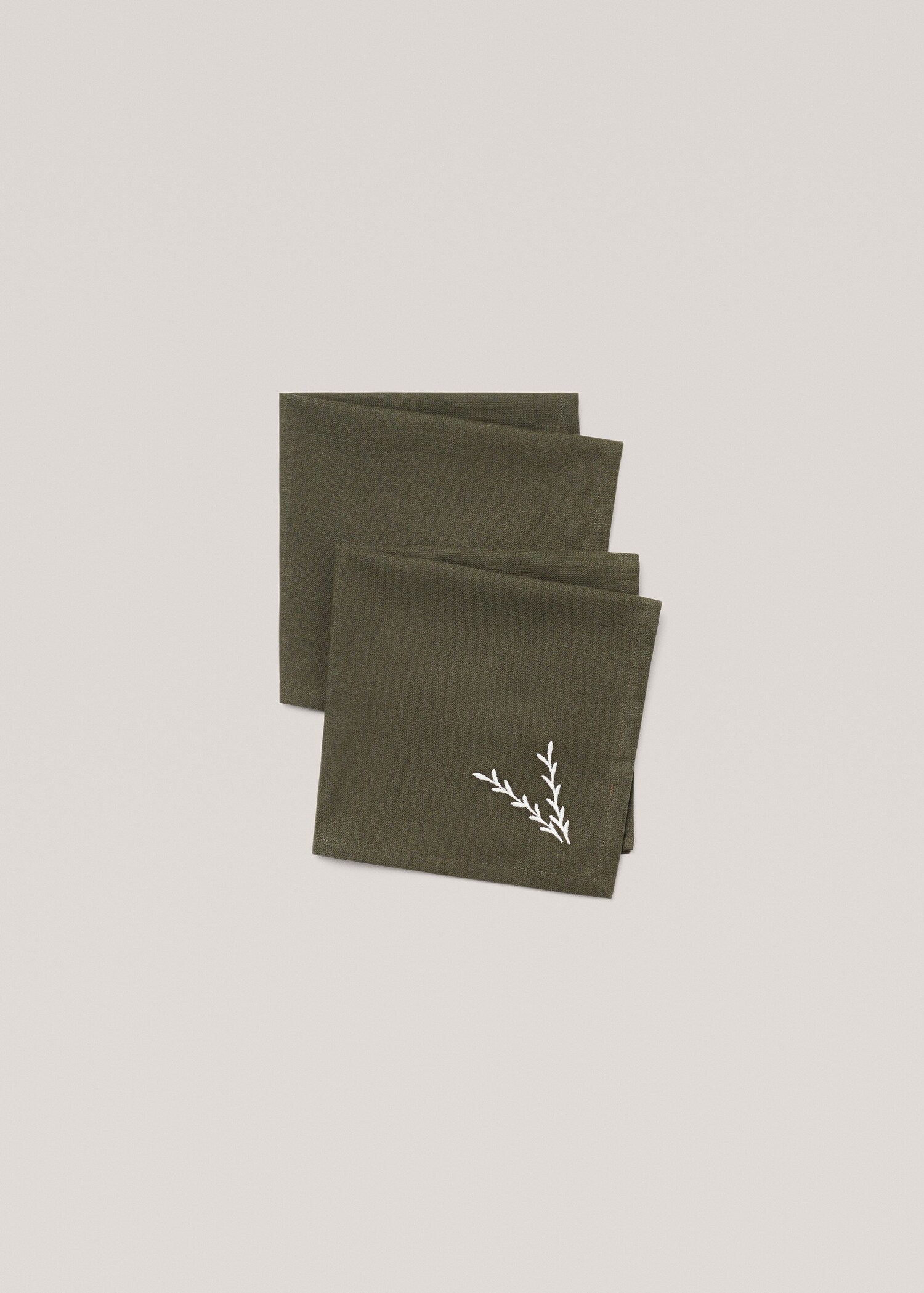 2er-Pack Bestickte Servietten aus 100 % Baumwolle 45 x 45 cm - Detail des Artikels 2