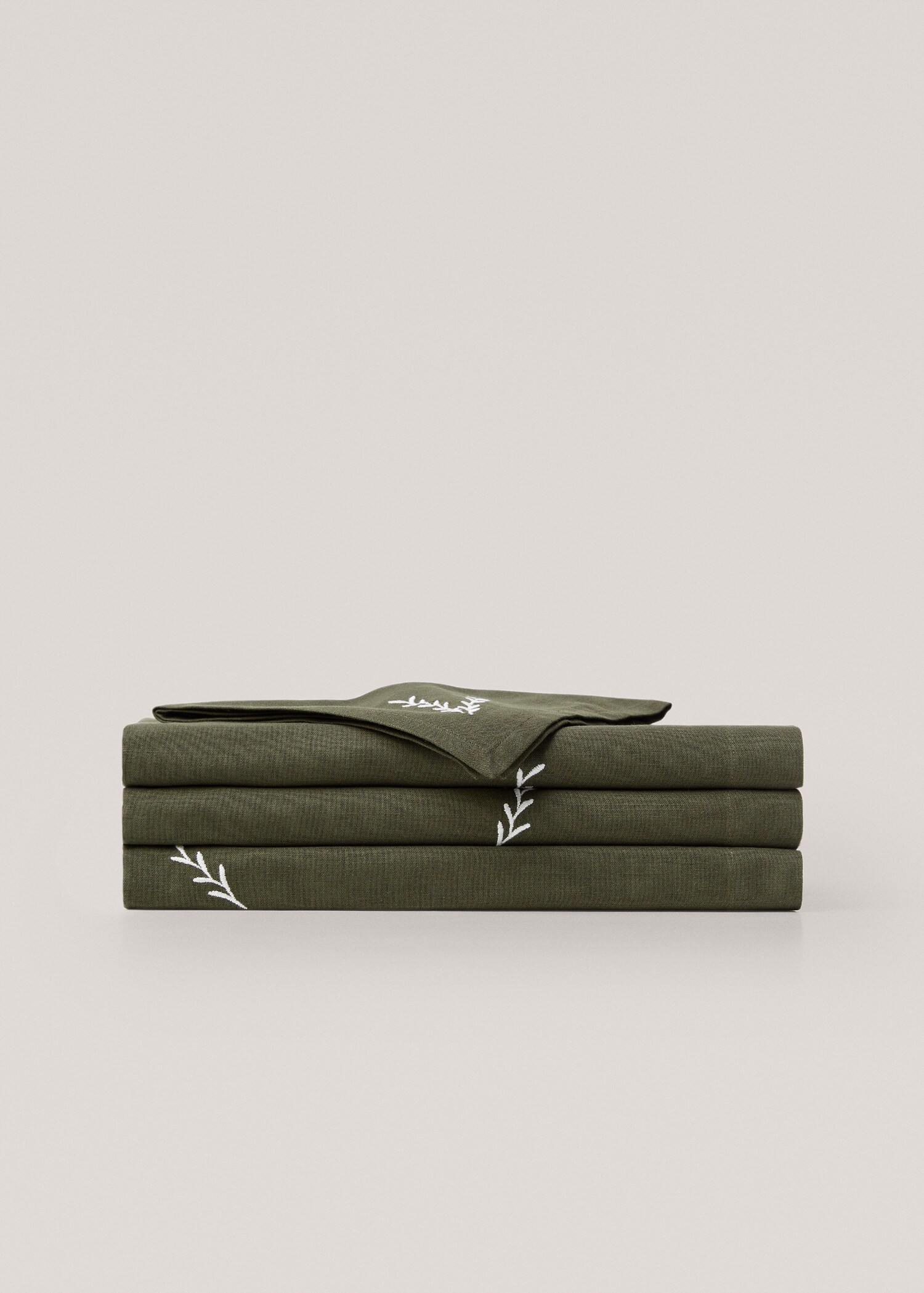 2er-Pack Bestickte Servietten aus 100 % Baumwolle 45 x 45 cm - Detail des Artikels 3