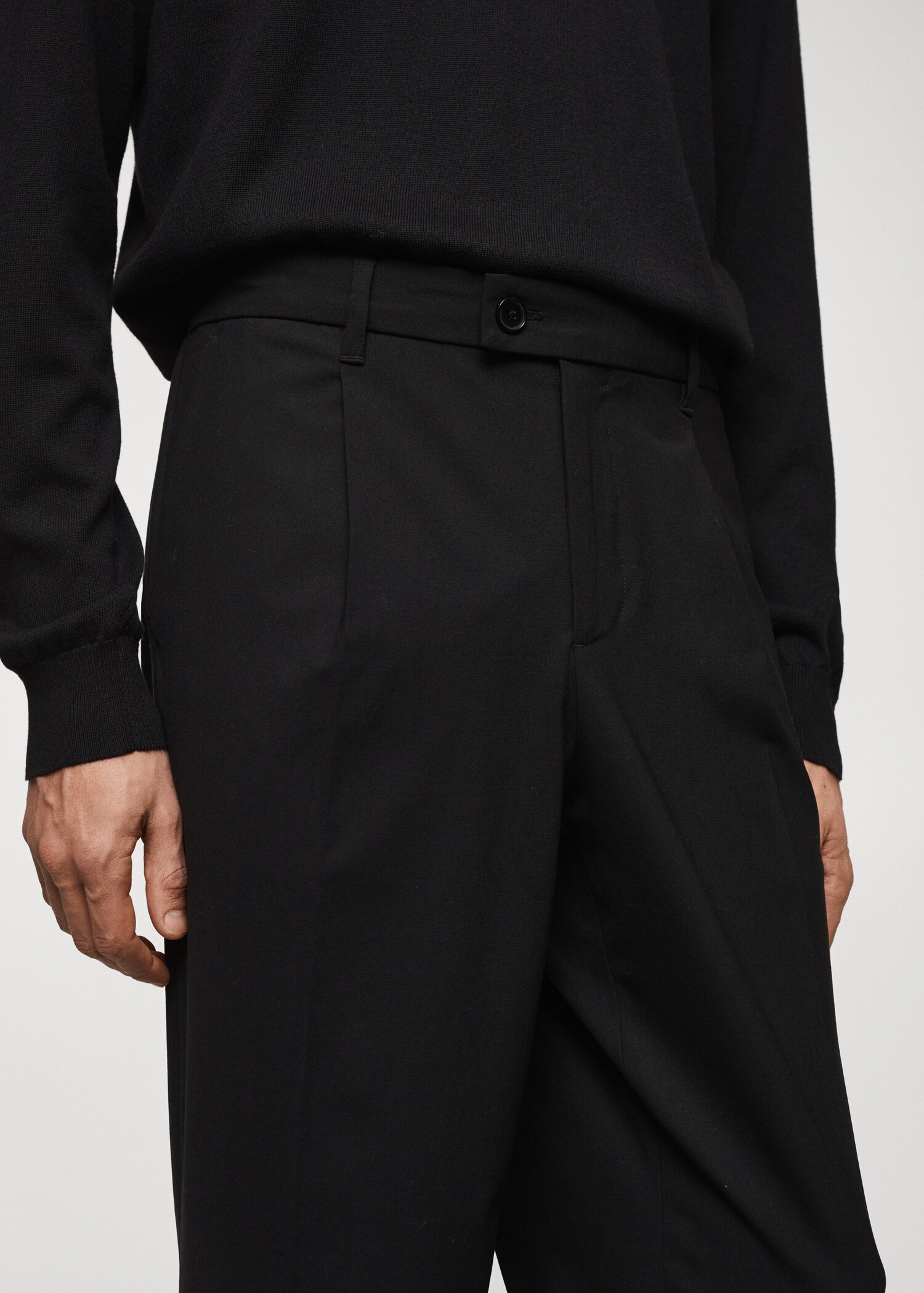 Pantalón lana pinzas relaxed fit - Detalle del artículo 1