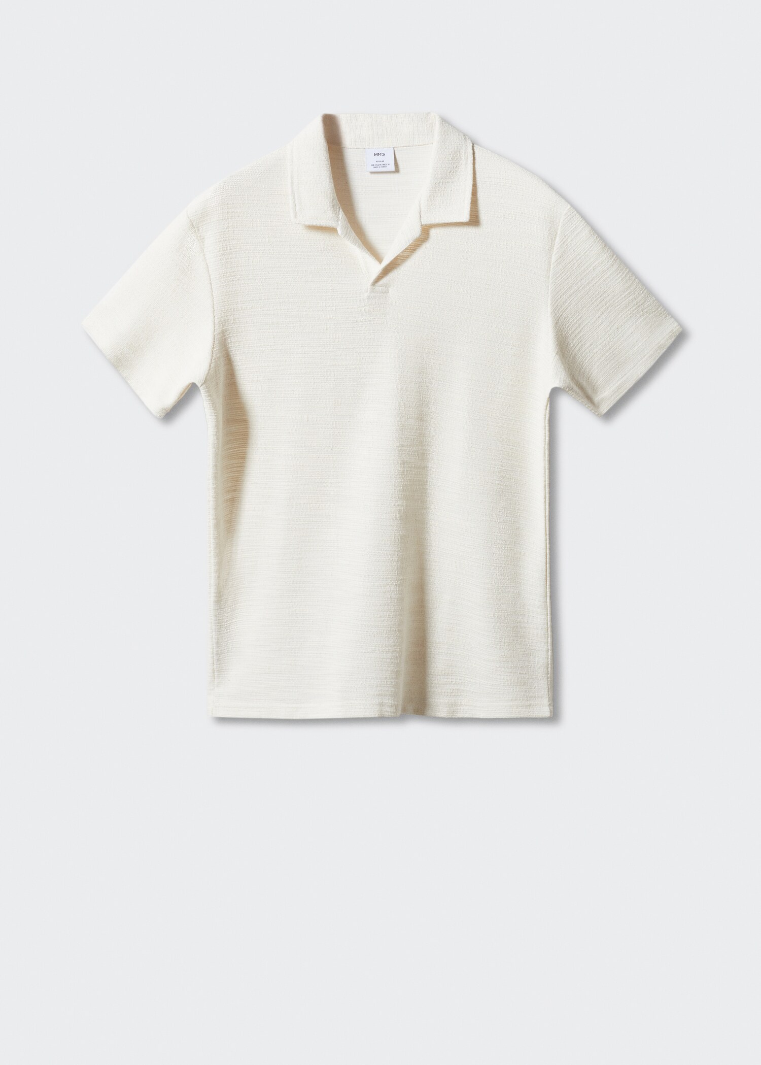Bowling-collar structured polo shirt  - Article without model