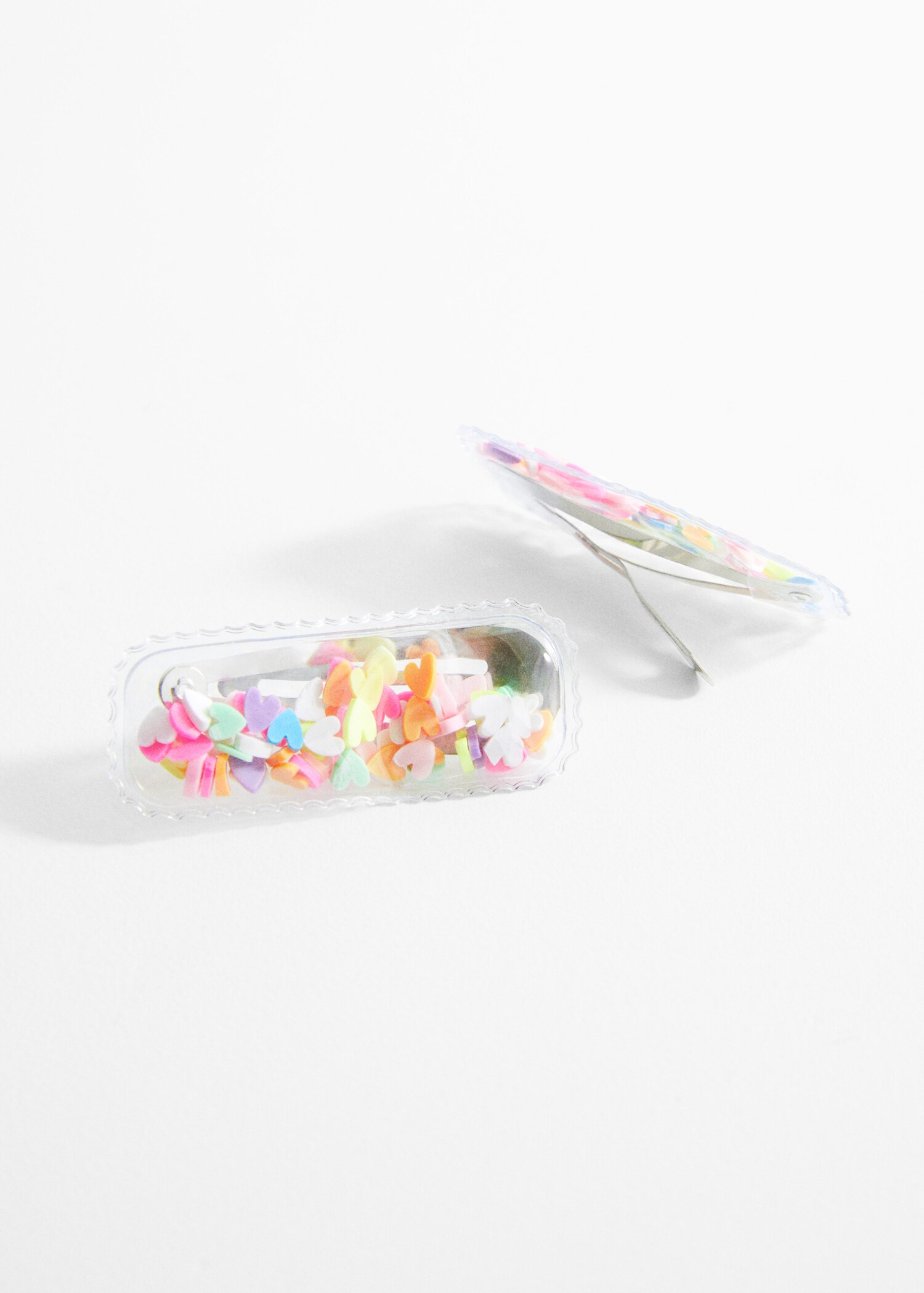 Hair clip with transparent hearts - Medium plane