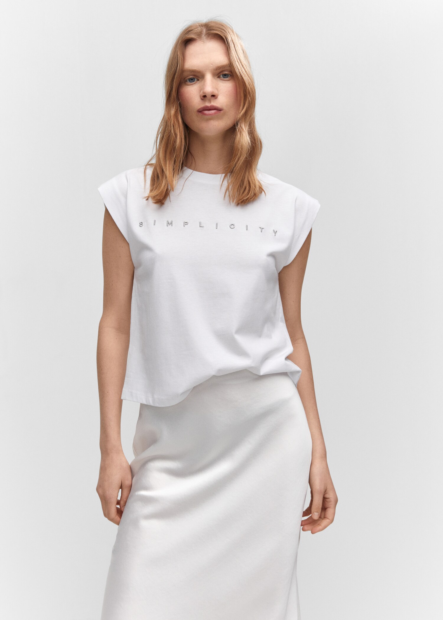 Message cotton T-shirt - Medium plane