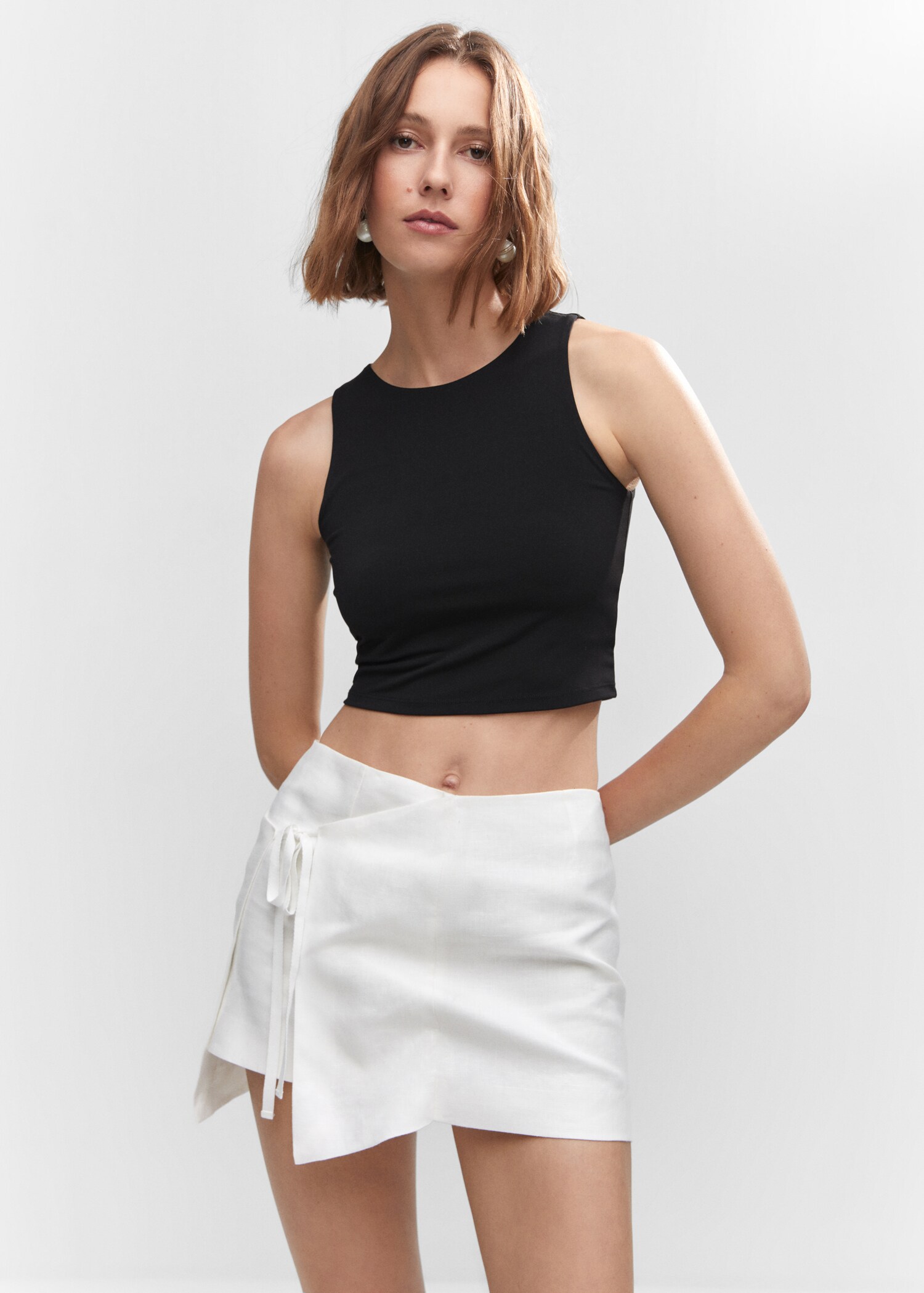 Crop top halter neck - Medium plane