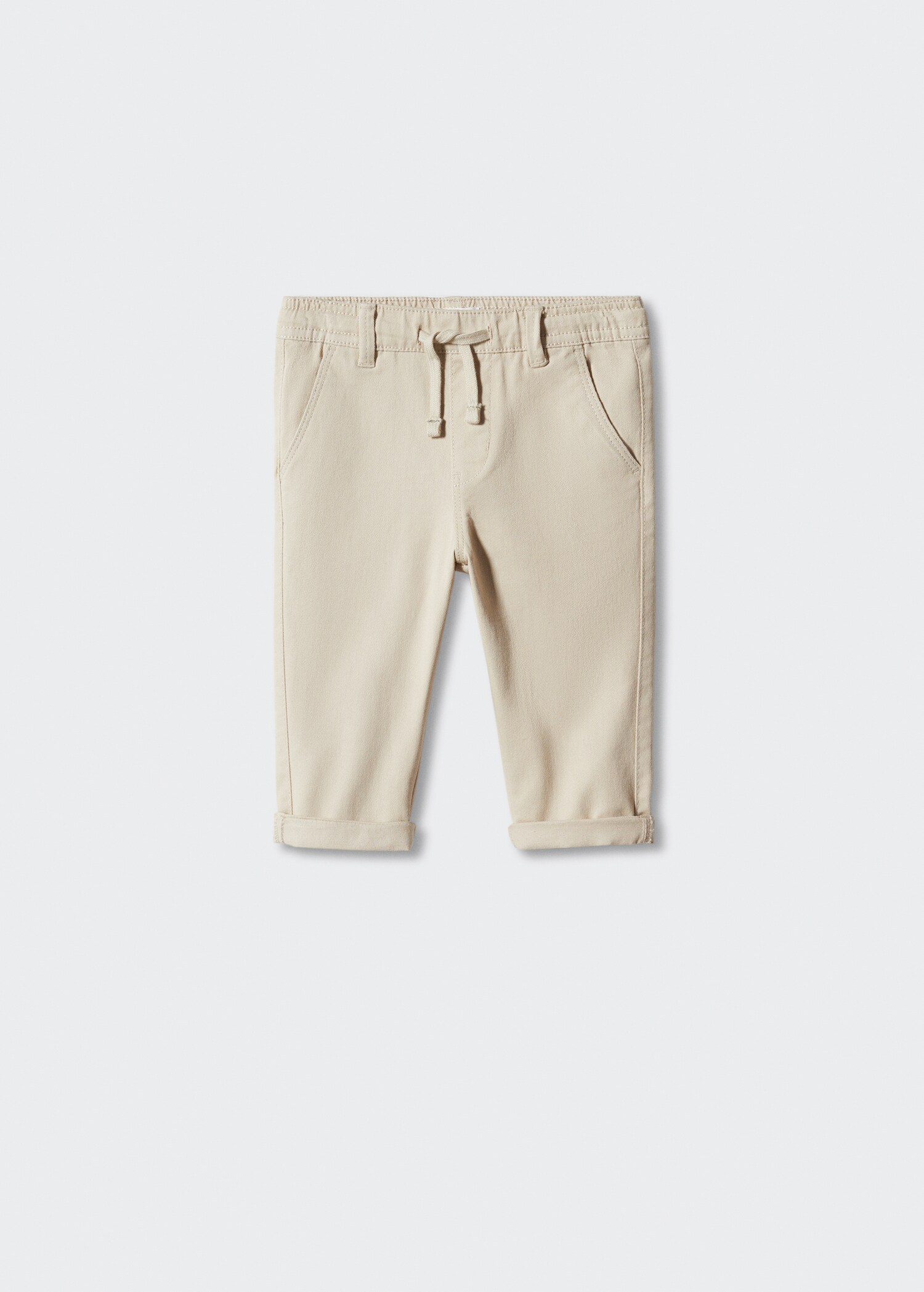 Straight-fit trousers with elastic waist - Article without model