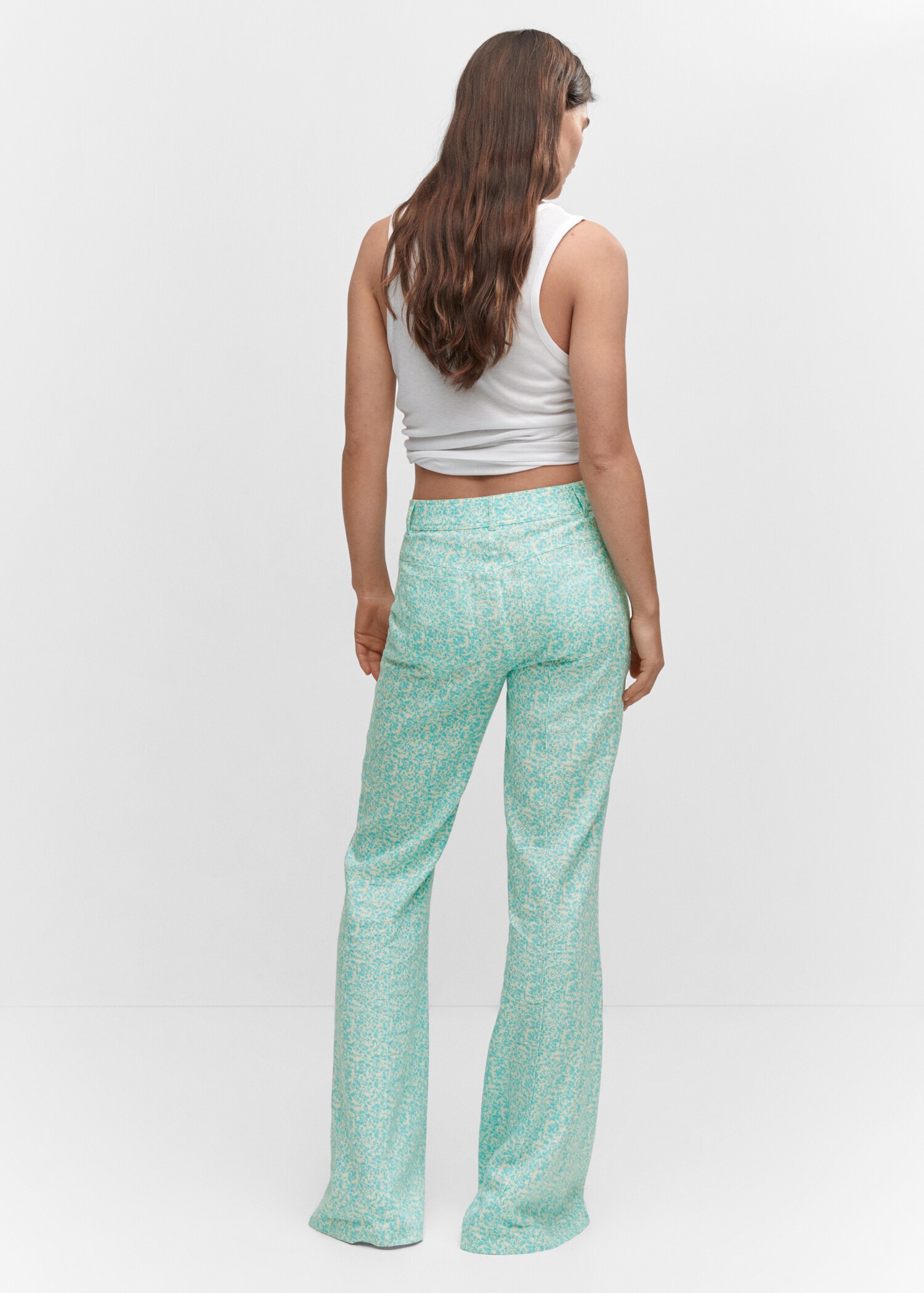 Floral linen trousers - Reverse of the article