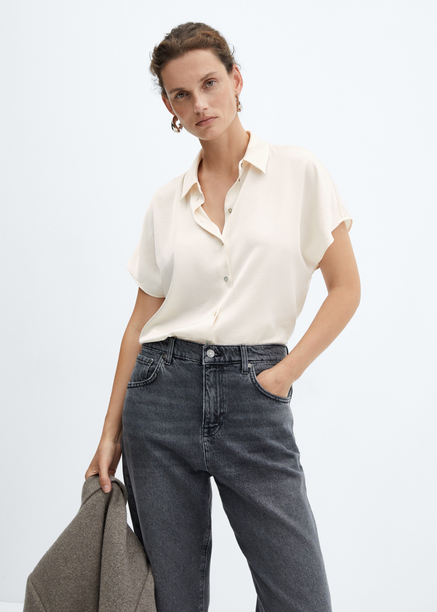 Short-sleeve button-down shirt - Medium plane