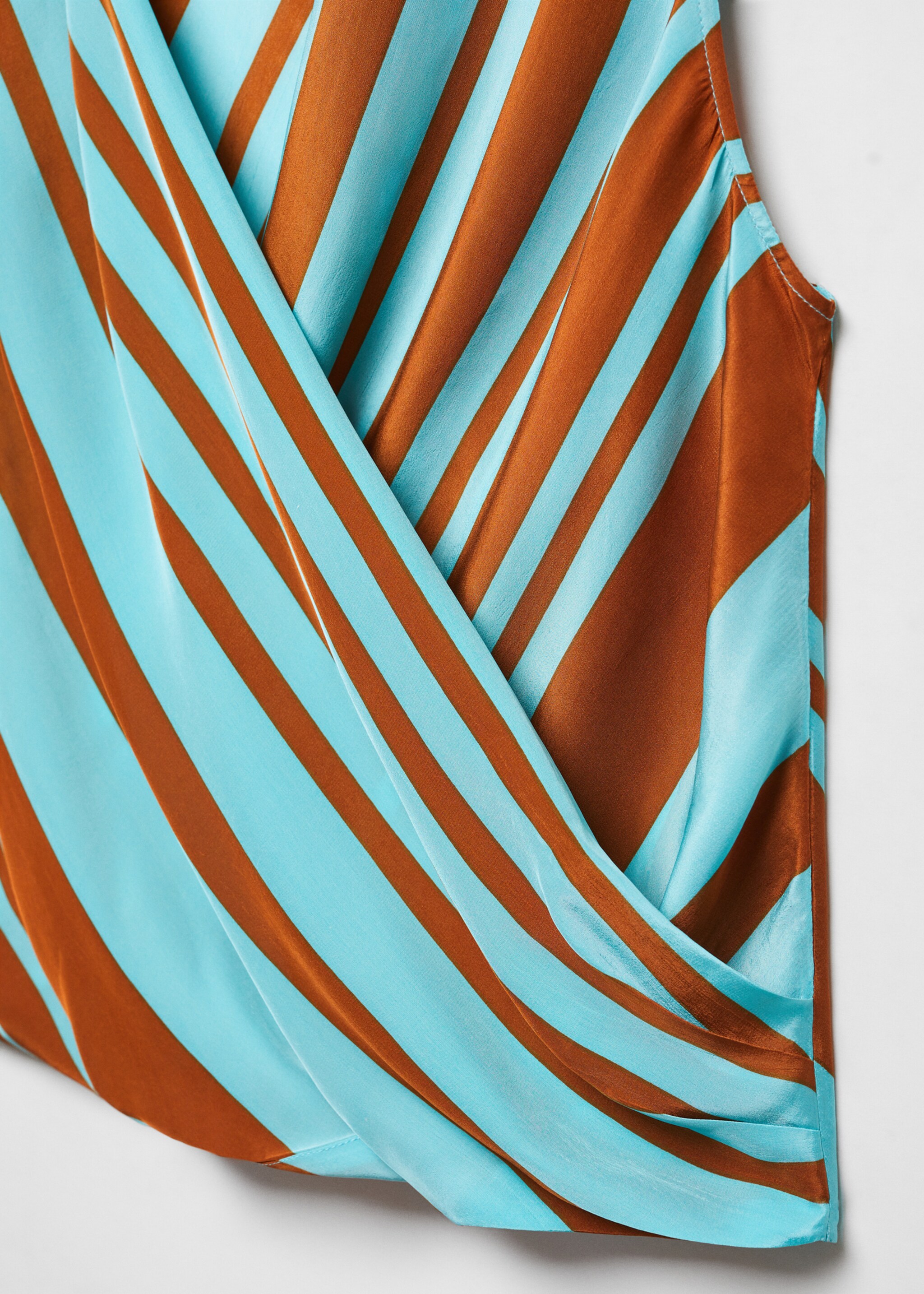 Gestreifte Wickelbluse - Detail des Artikels 8, Türkis. Ref: 57062889-00.