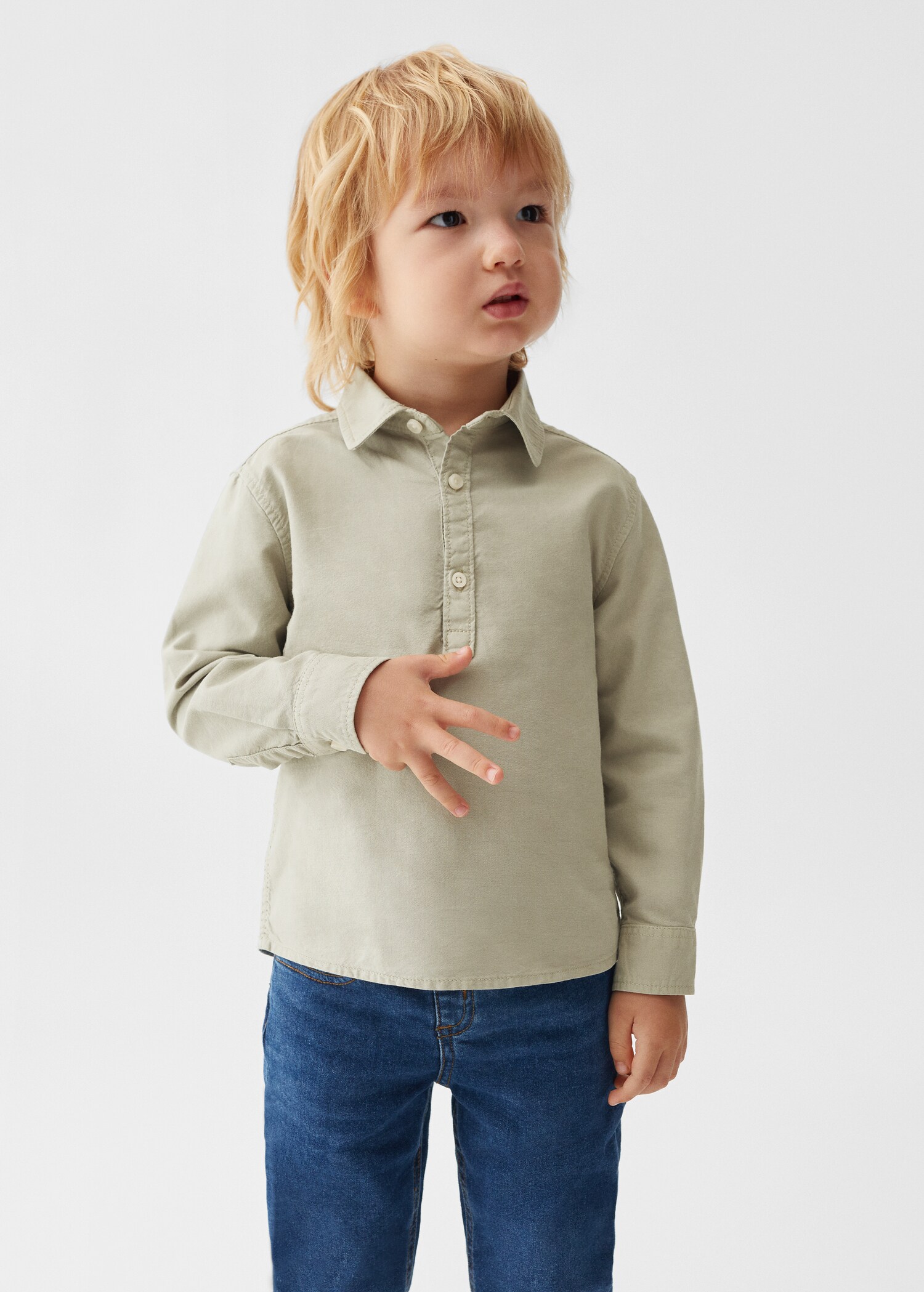 Camisa regular fit cotó - Pla mig