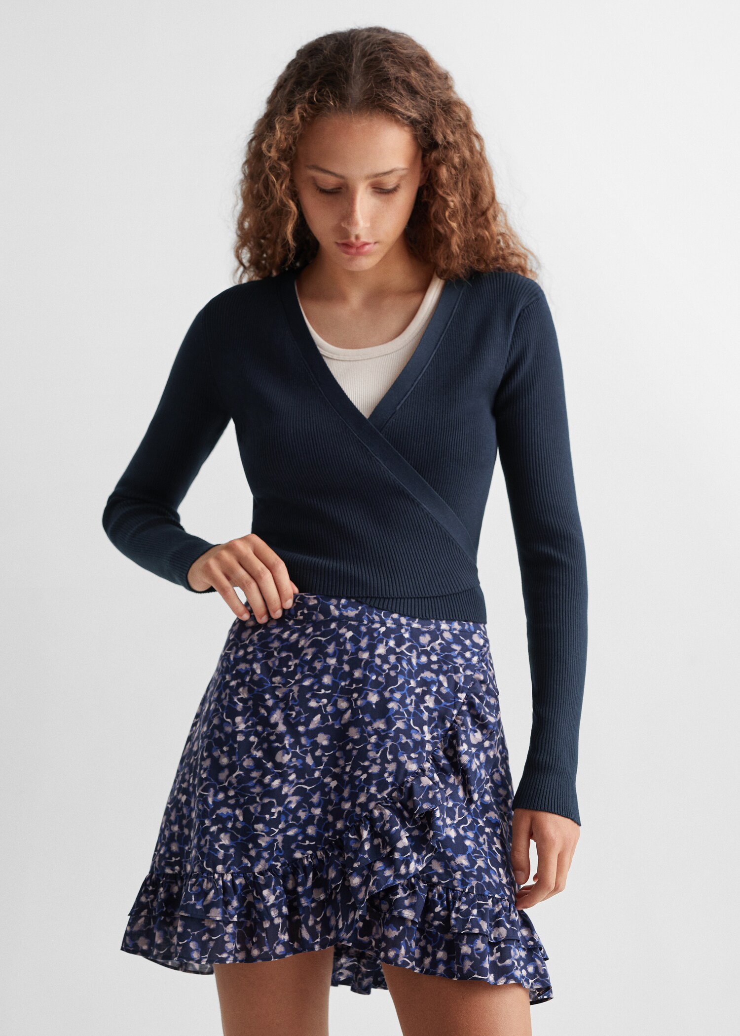 Ribbed knit cardigan - Medium plane