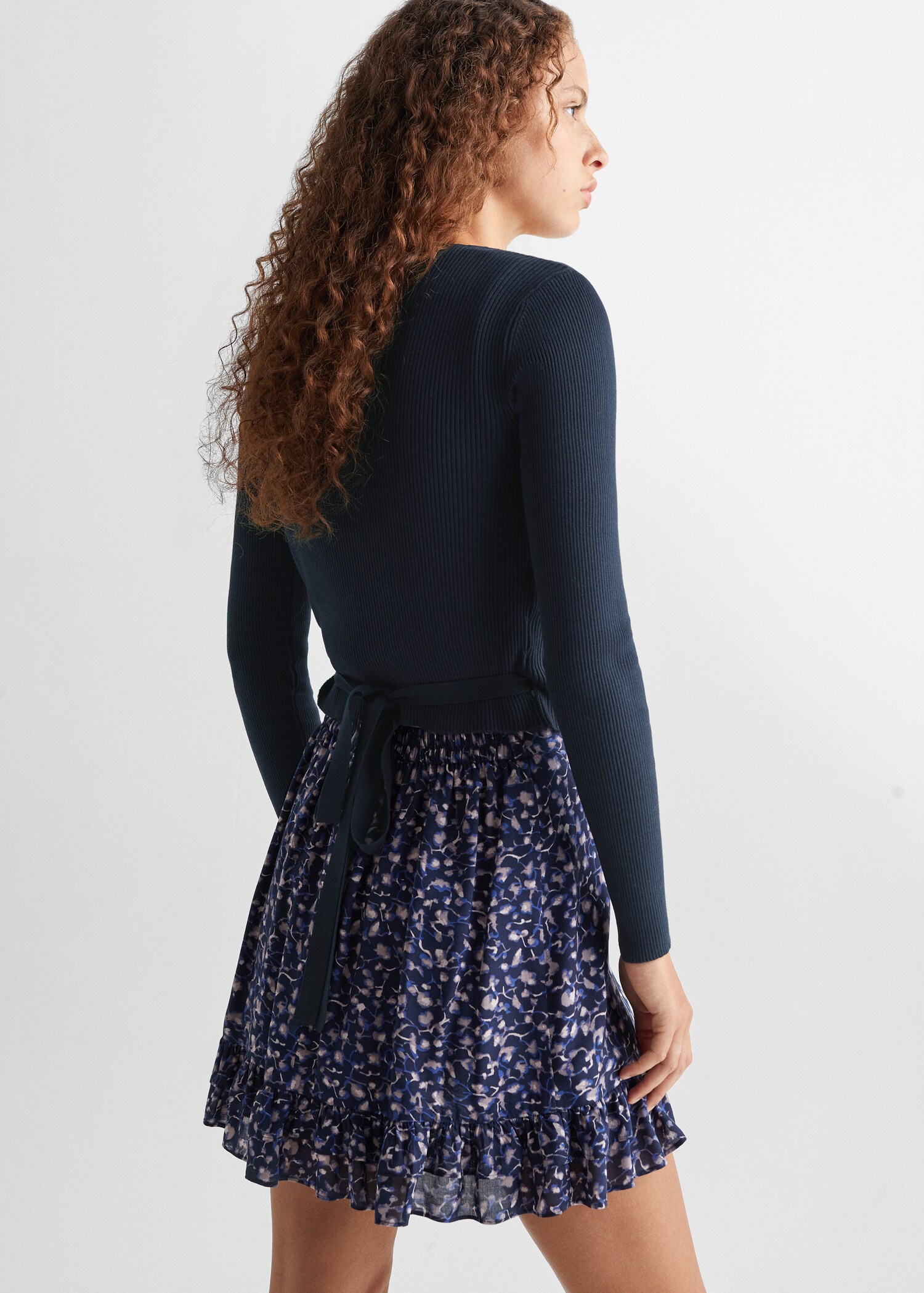 Ribbed knit cardigan - Reverse of the article