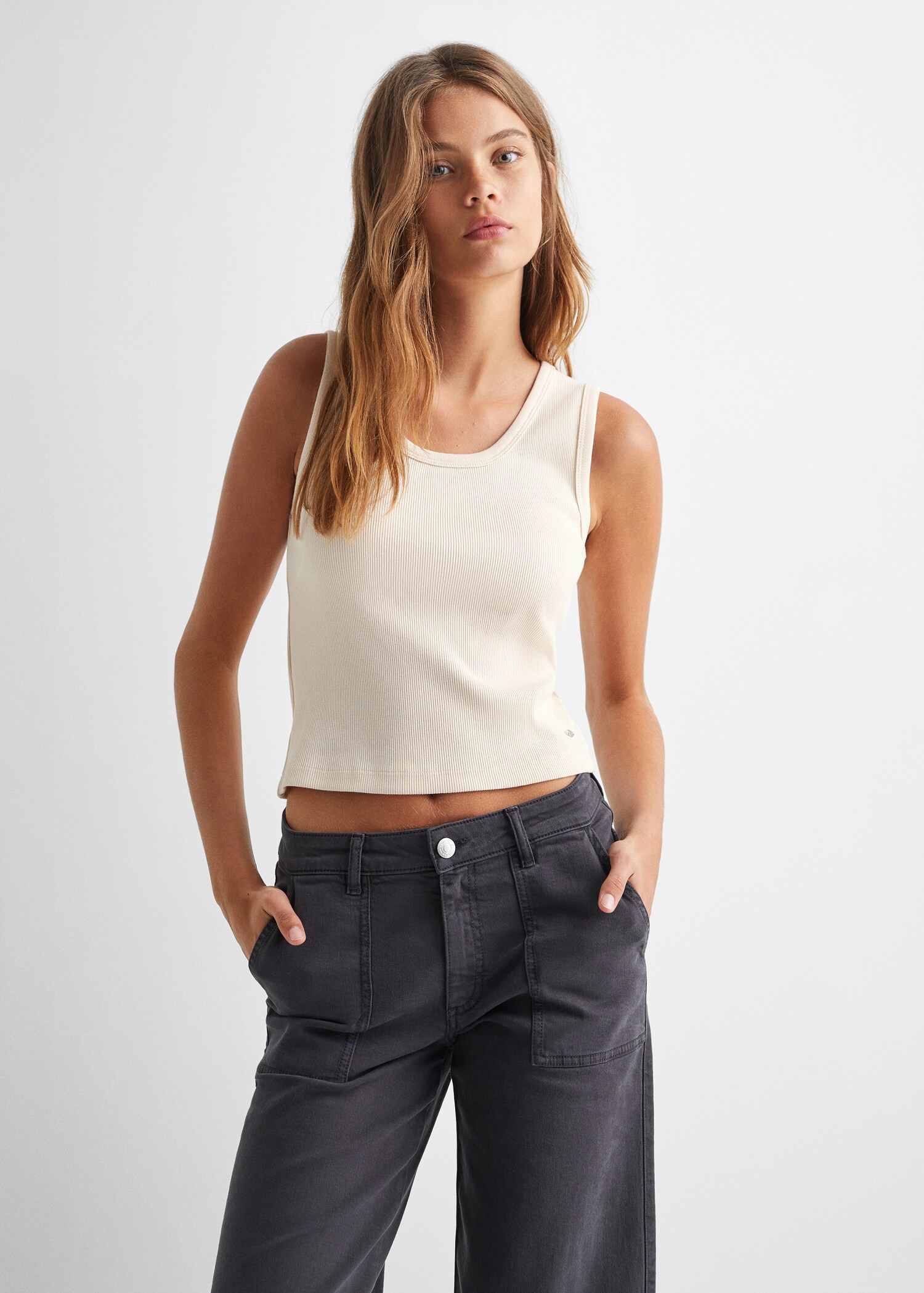 Strap cotton T-shirt - Medium plane