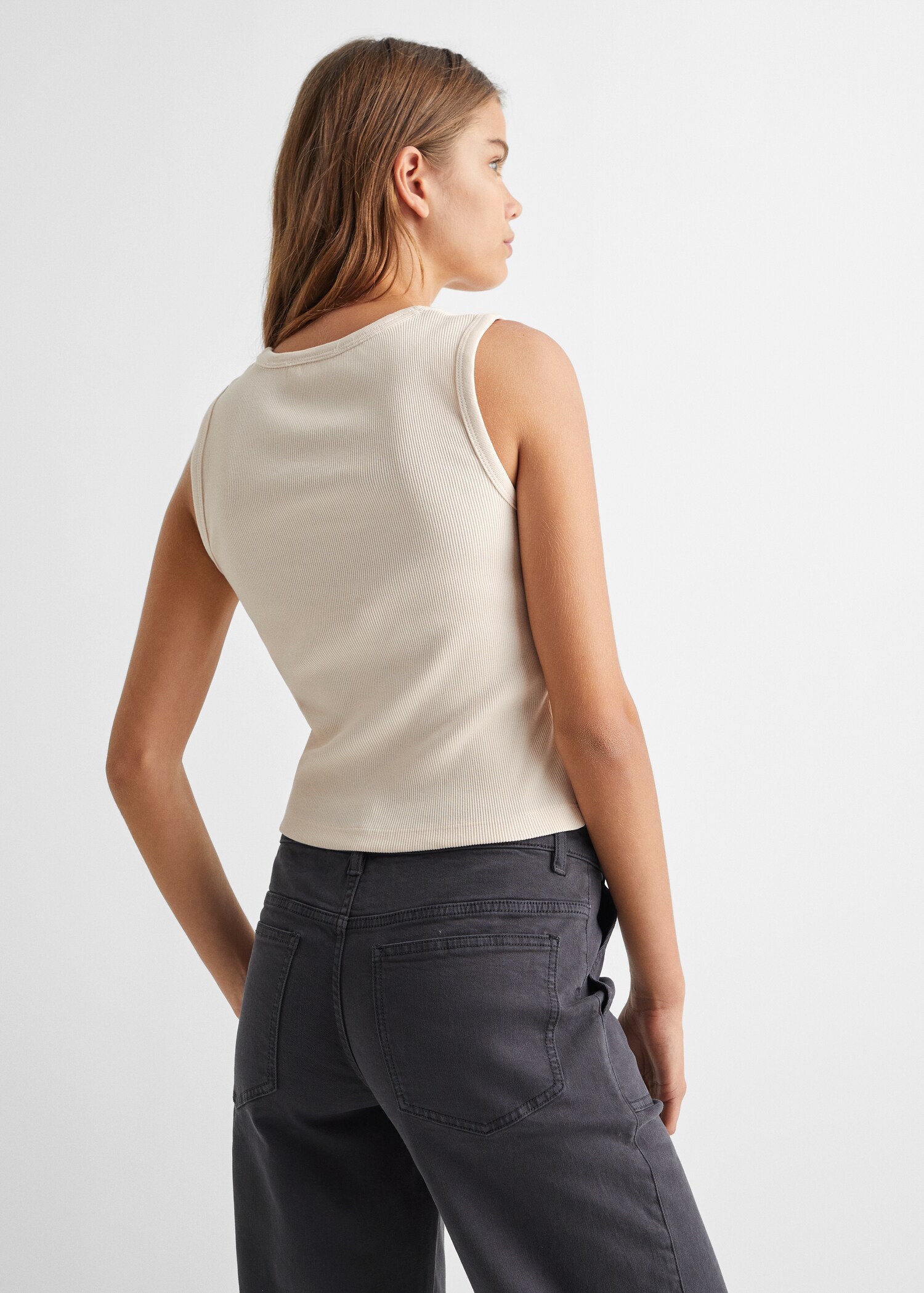 Strap cotton T-shirt - Reverse of the article