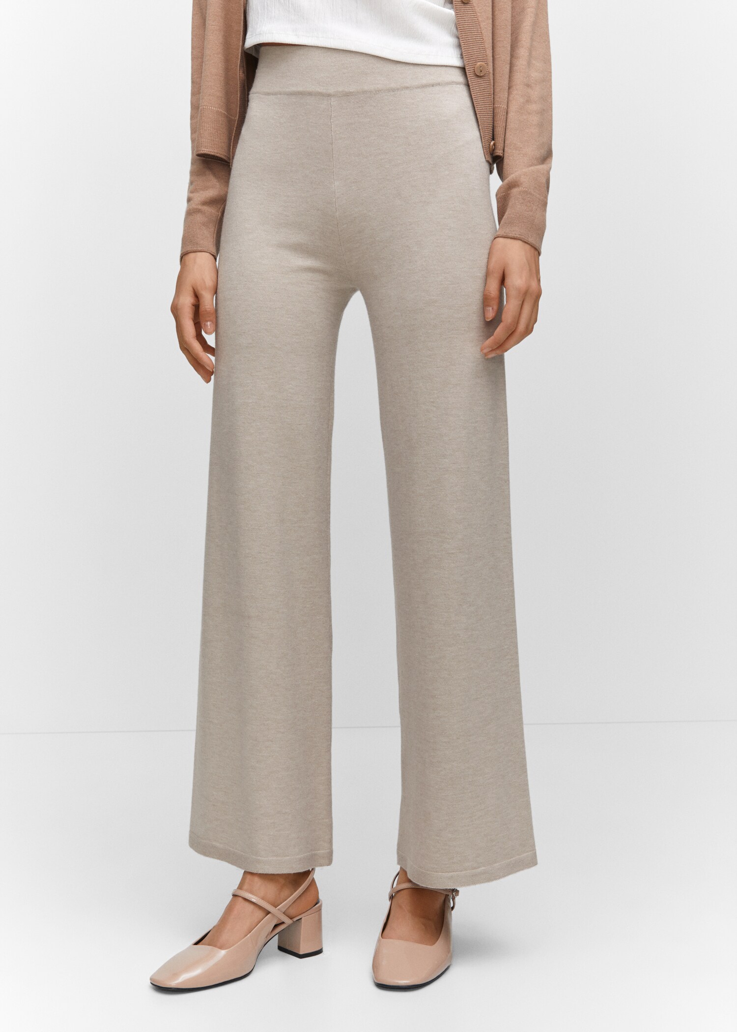 Fine-knit wideleg trousers - Medium plane