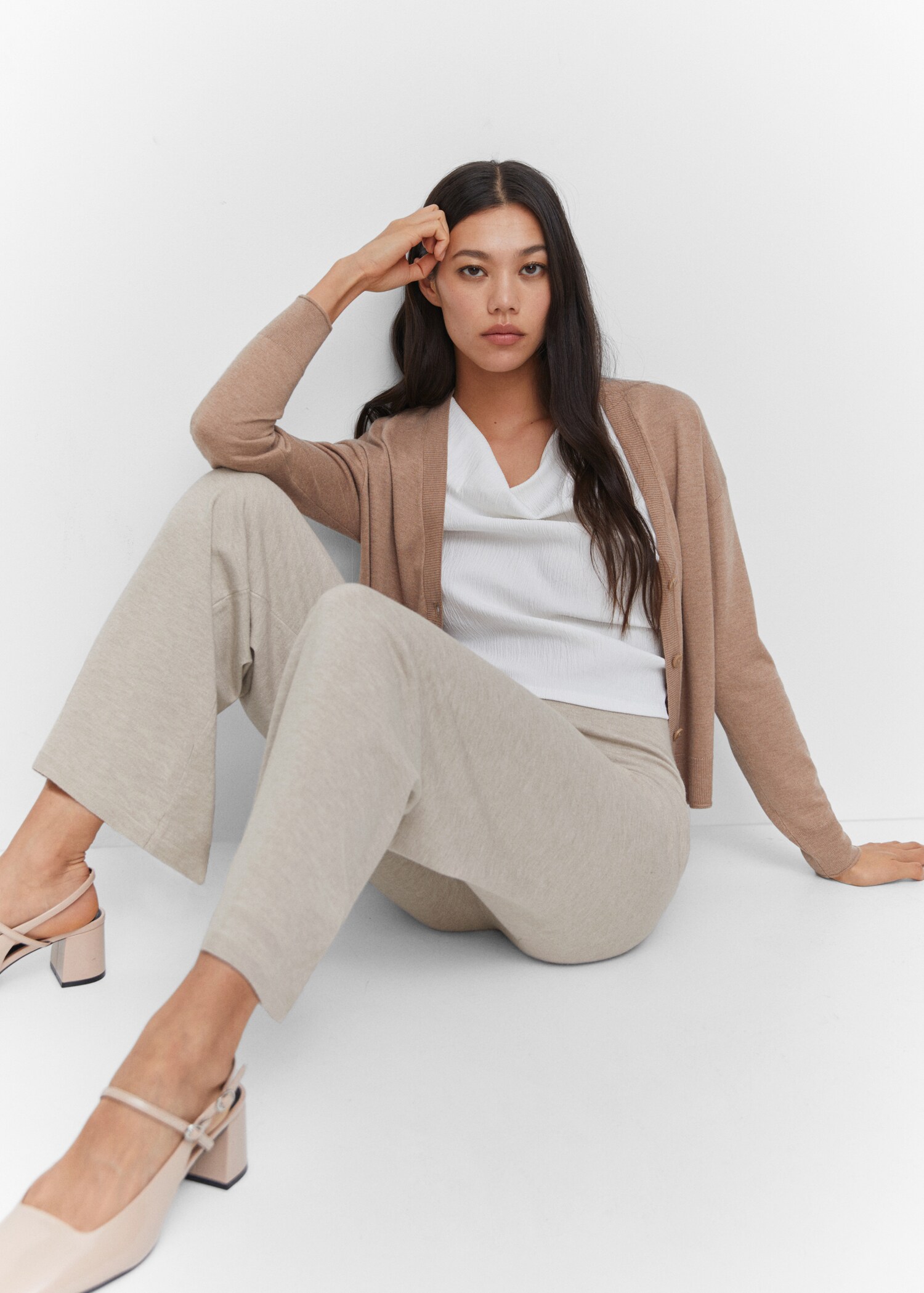 Fine-knit wideleg trousers - Details of the article 2