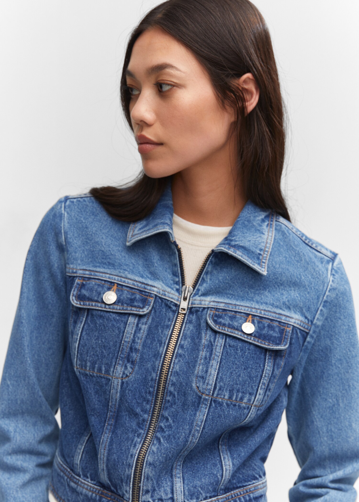 Blouson en jean contrasté - Détail de l'article 1
