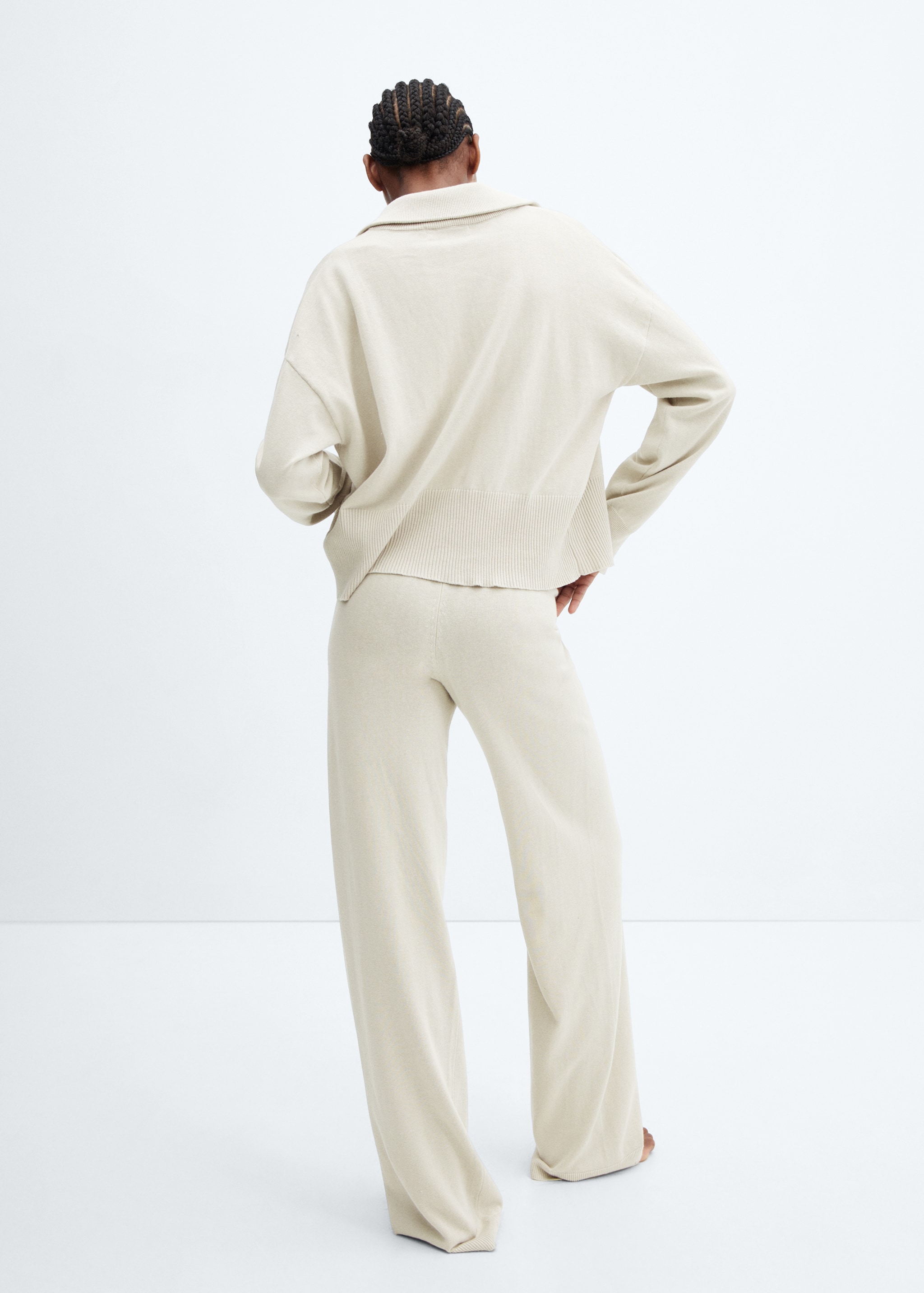 Cotton and linen pyjama jacket with zip - Reverse of the article