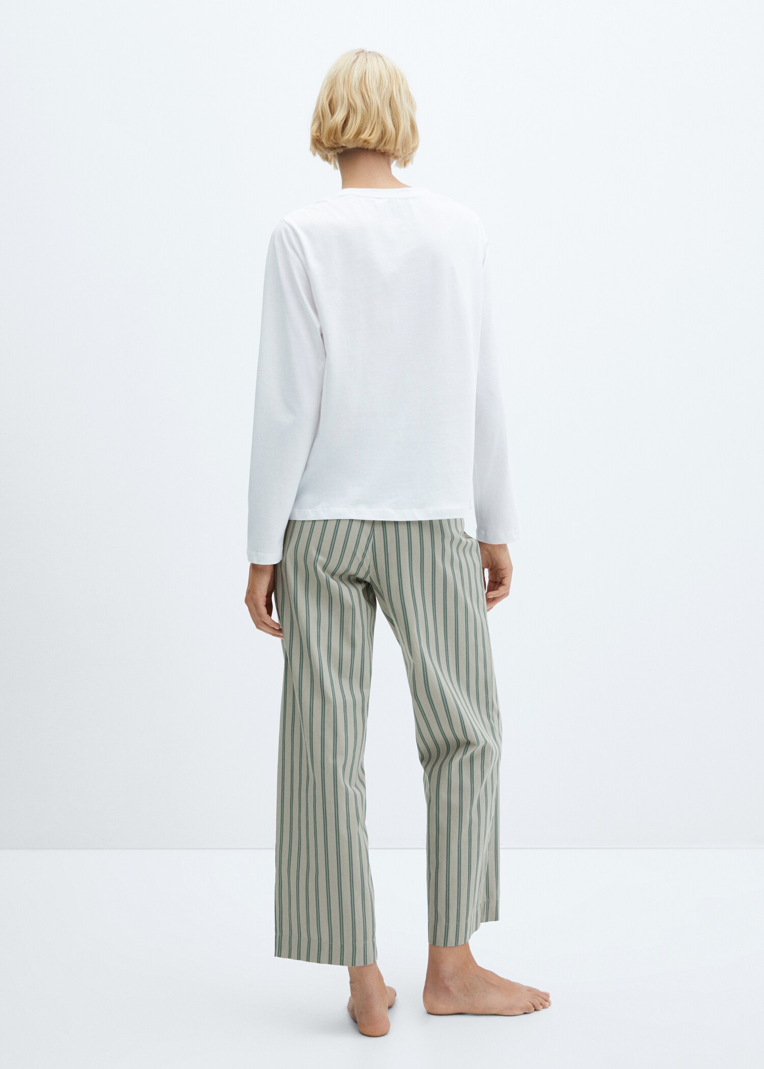 Pijama largo algodón rayas - Reverso del artículo