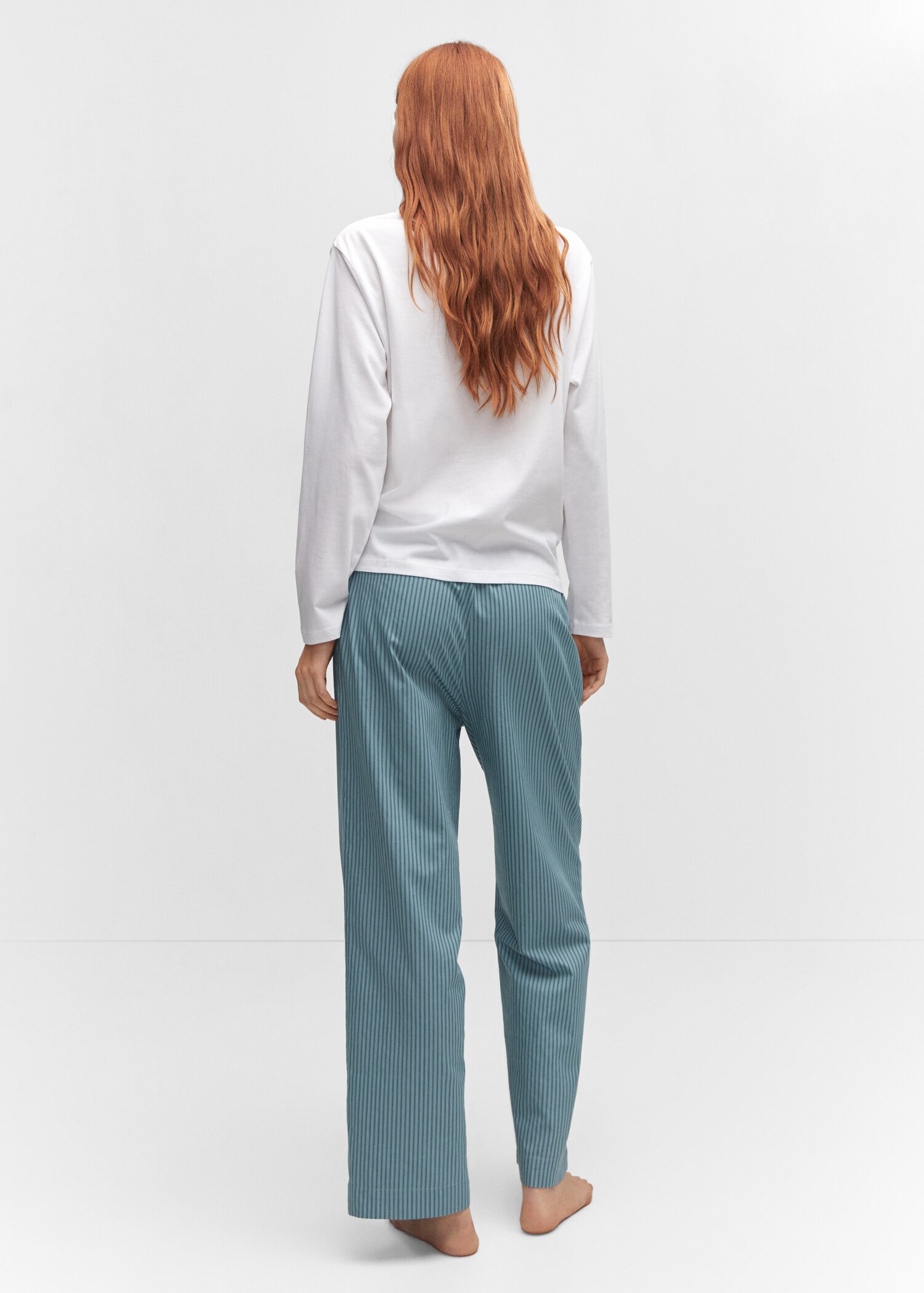 Pijama largo algodón rayas - Reverso del artículo