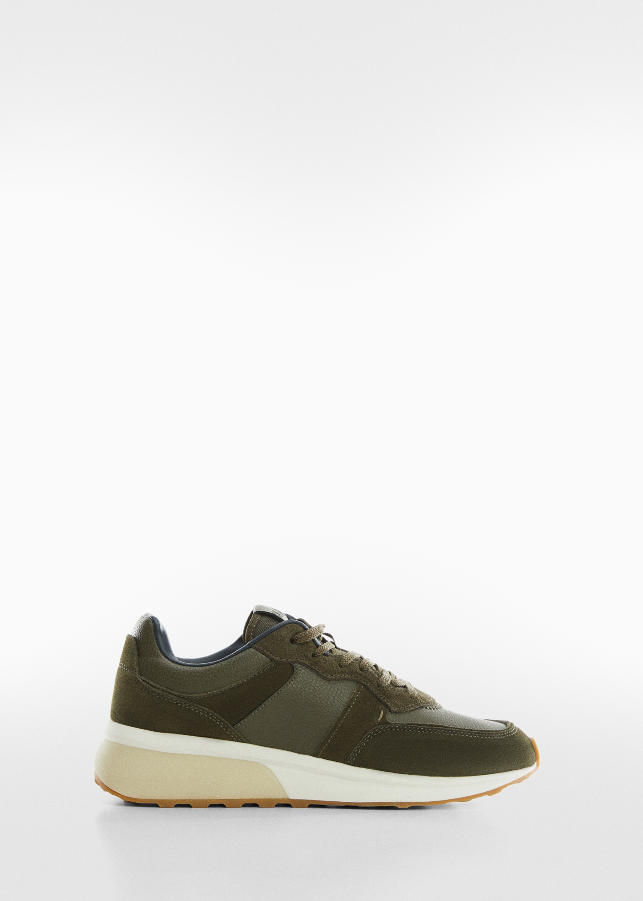 Leather mixed sneakers - Article without model, Khaki. Ref: 57064391-00.
