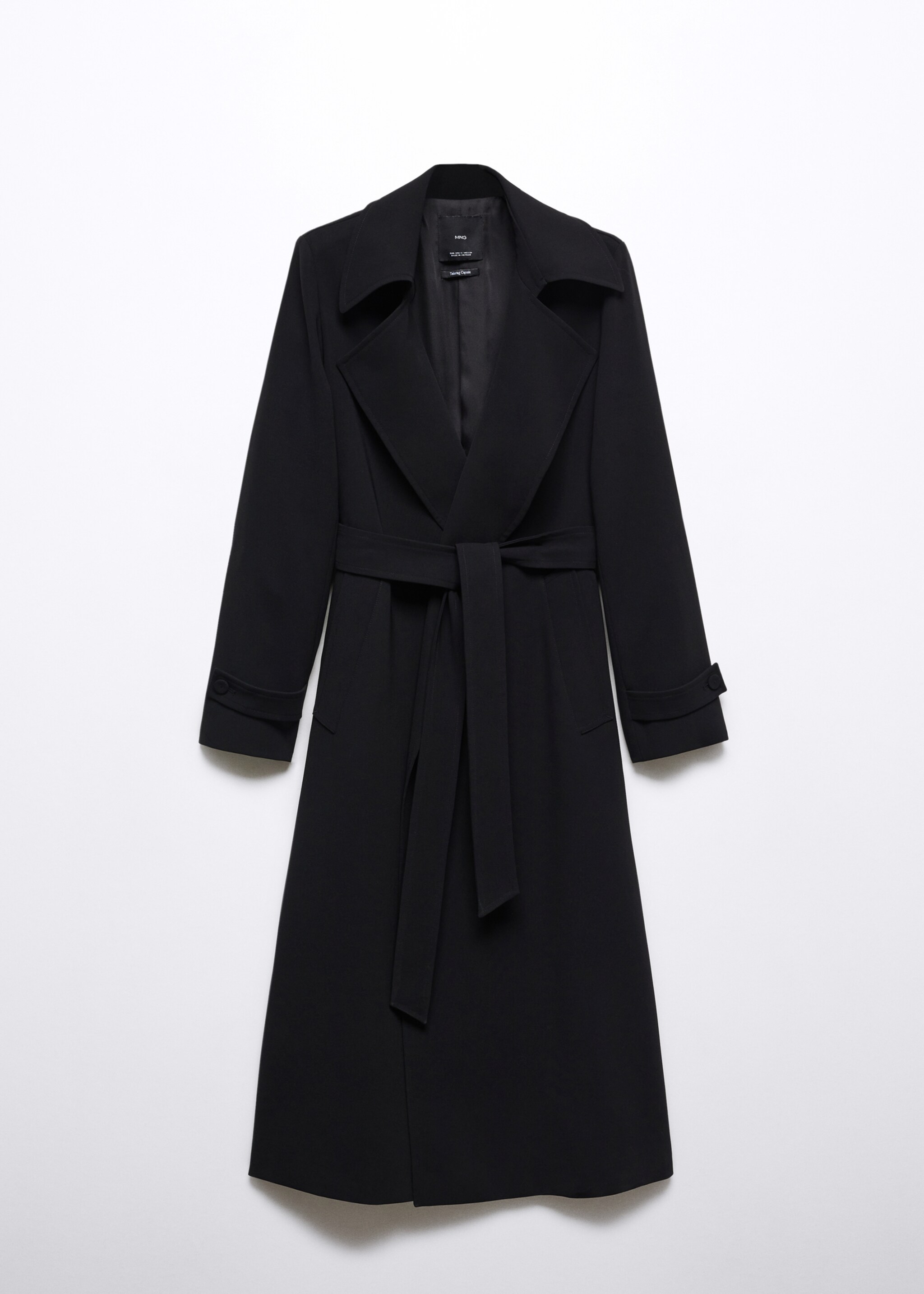 Oversized-Trenchcoat mit Schleife - Artikel ohne Model, Schwarz. Ref: 57064398-00.