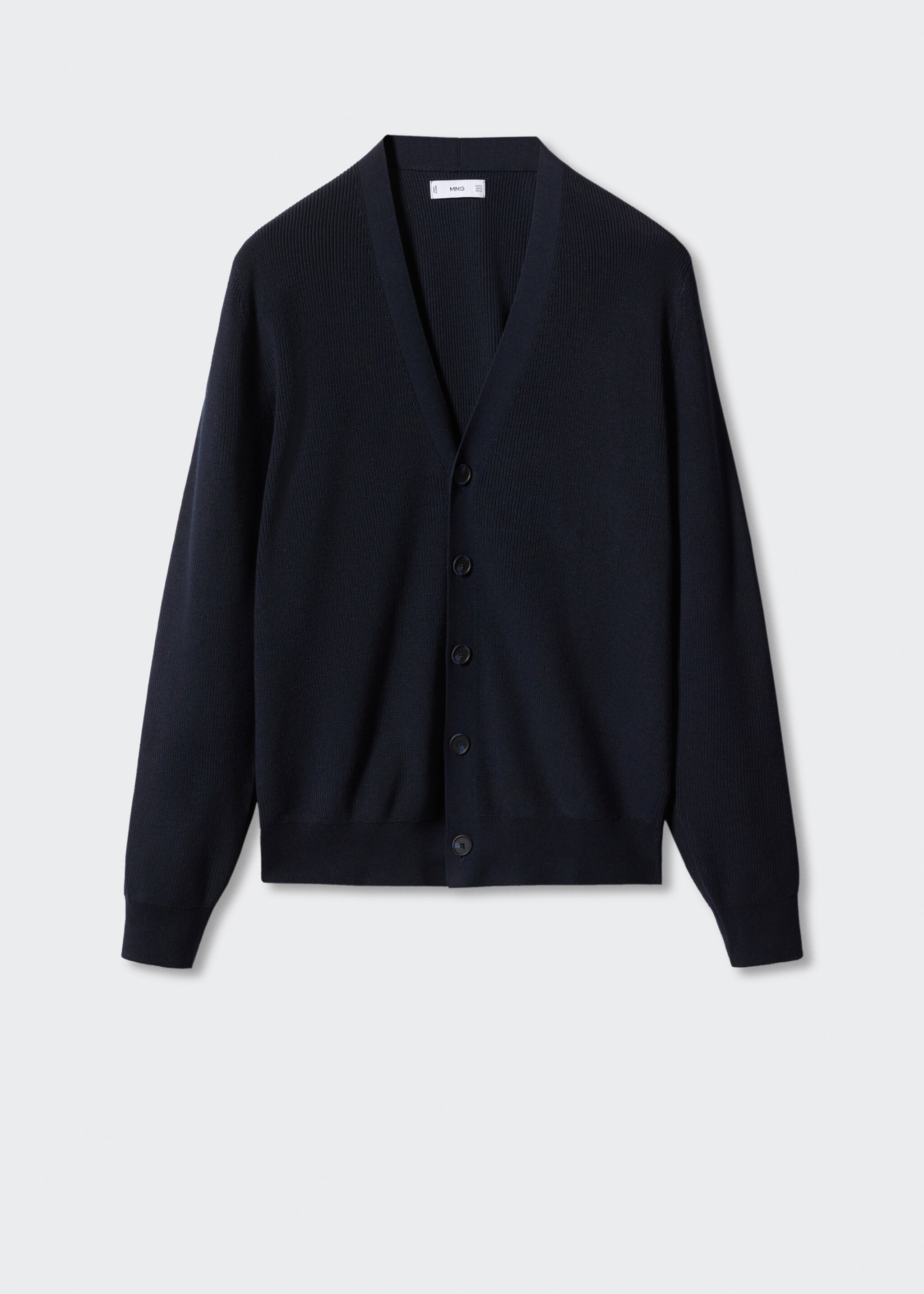 Structured cotton cardigan - Article without model, Navy. Ref: 57064401-00.