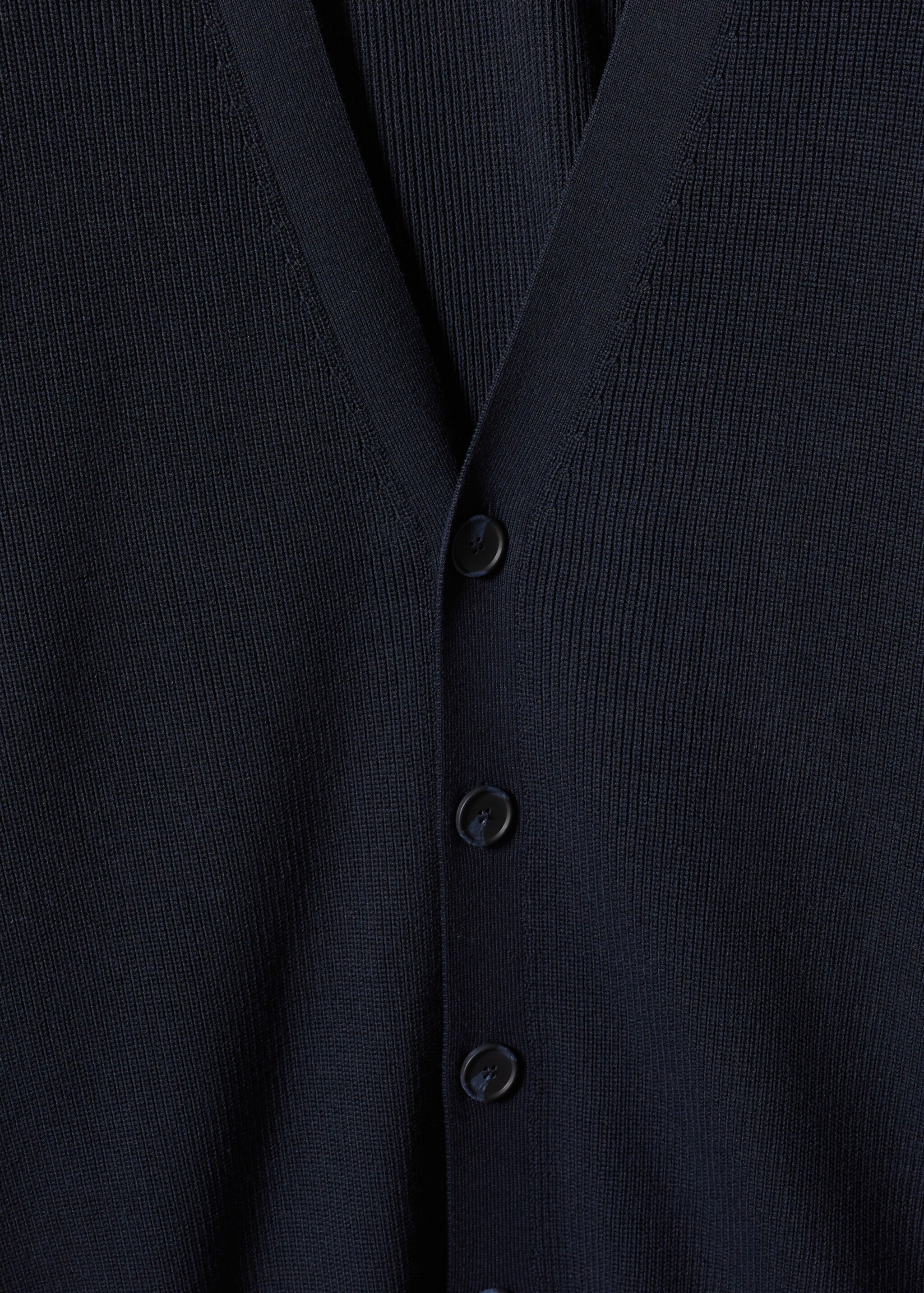 Structured cotton cardigan - Details of the article 8, Navy. Ref: 57064401-00.