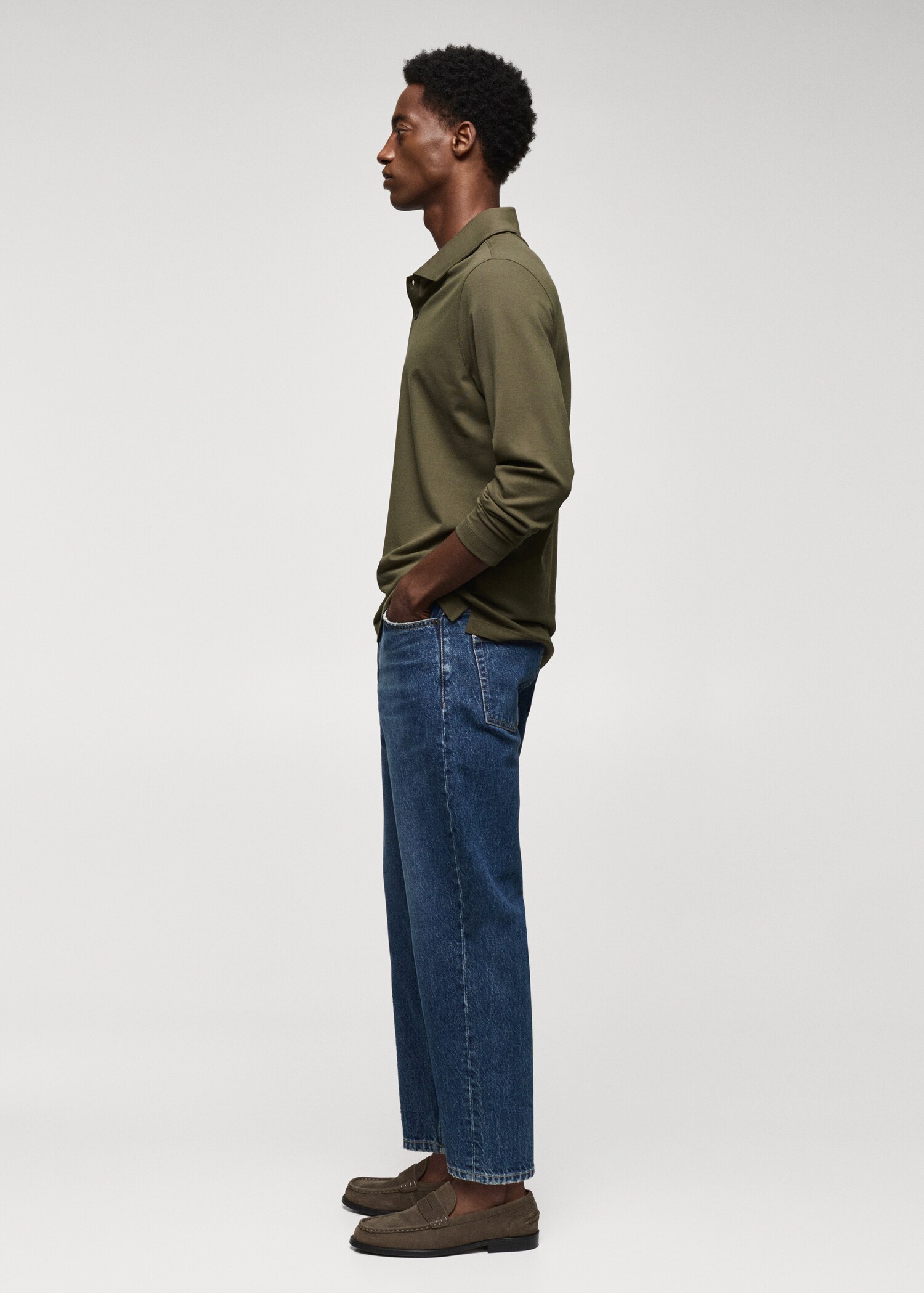 Long sleeves cotton polo - Details of the article 2