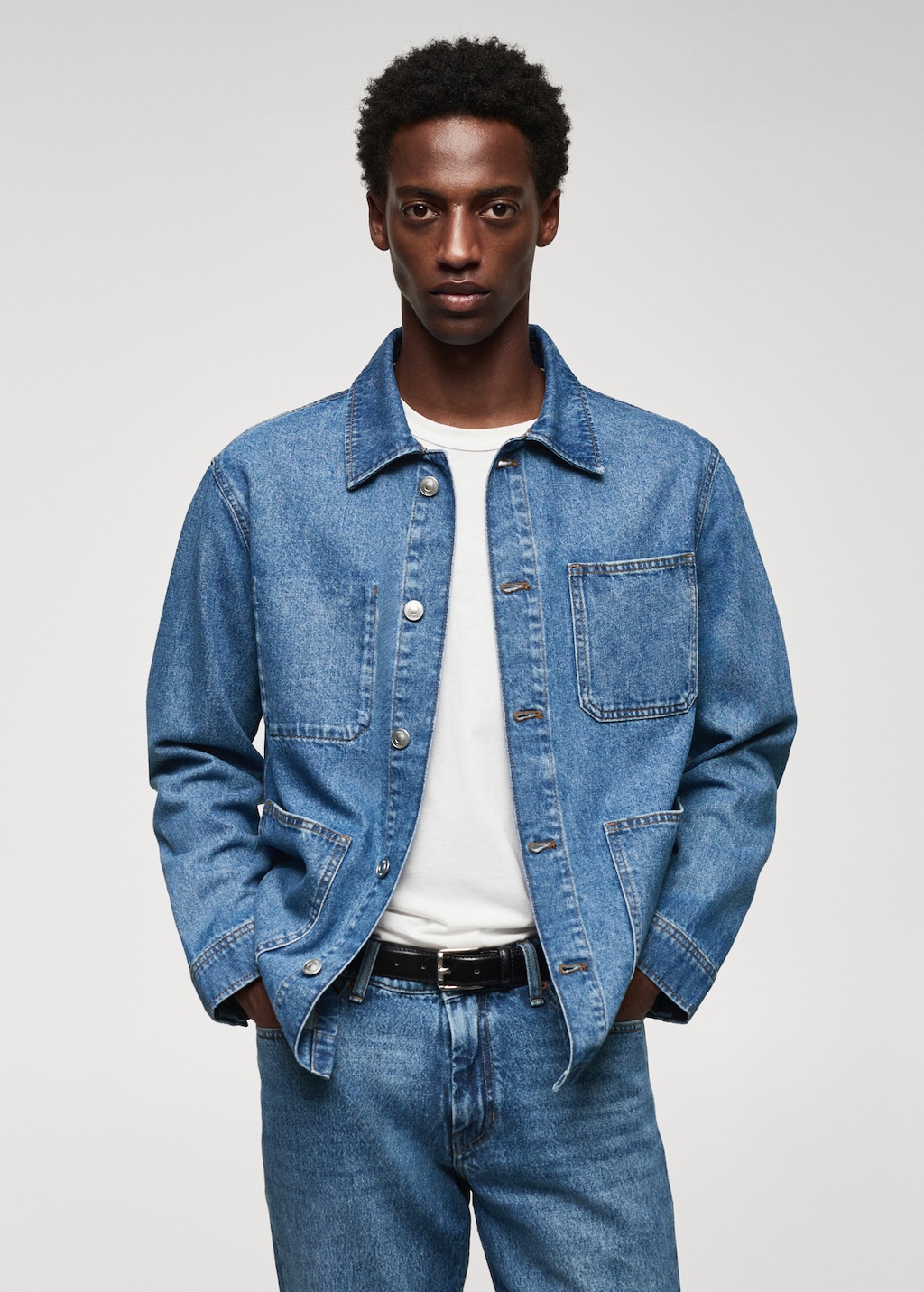 Denim overshirt mens outlet