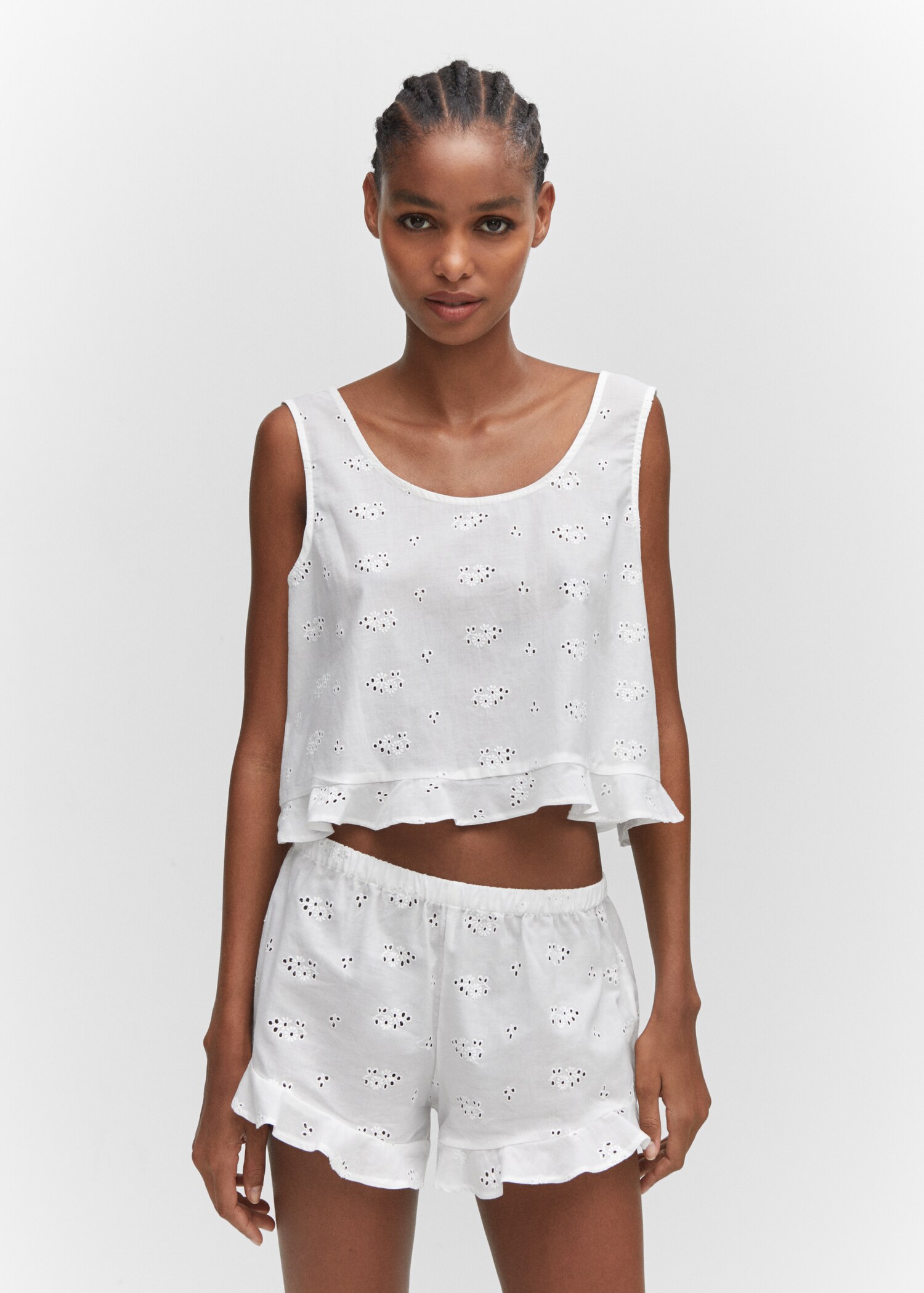 Pyjama top with openwork details - Medium plane