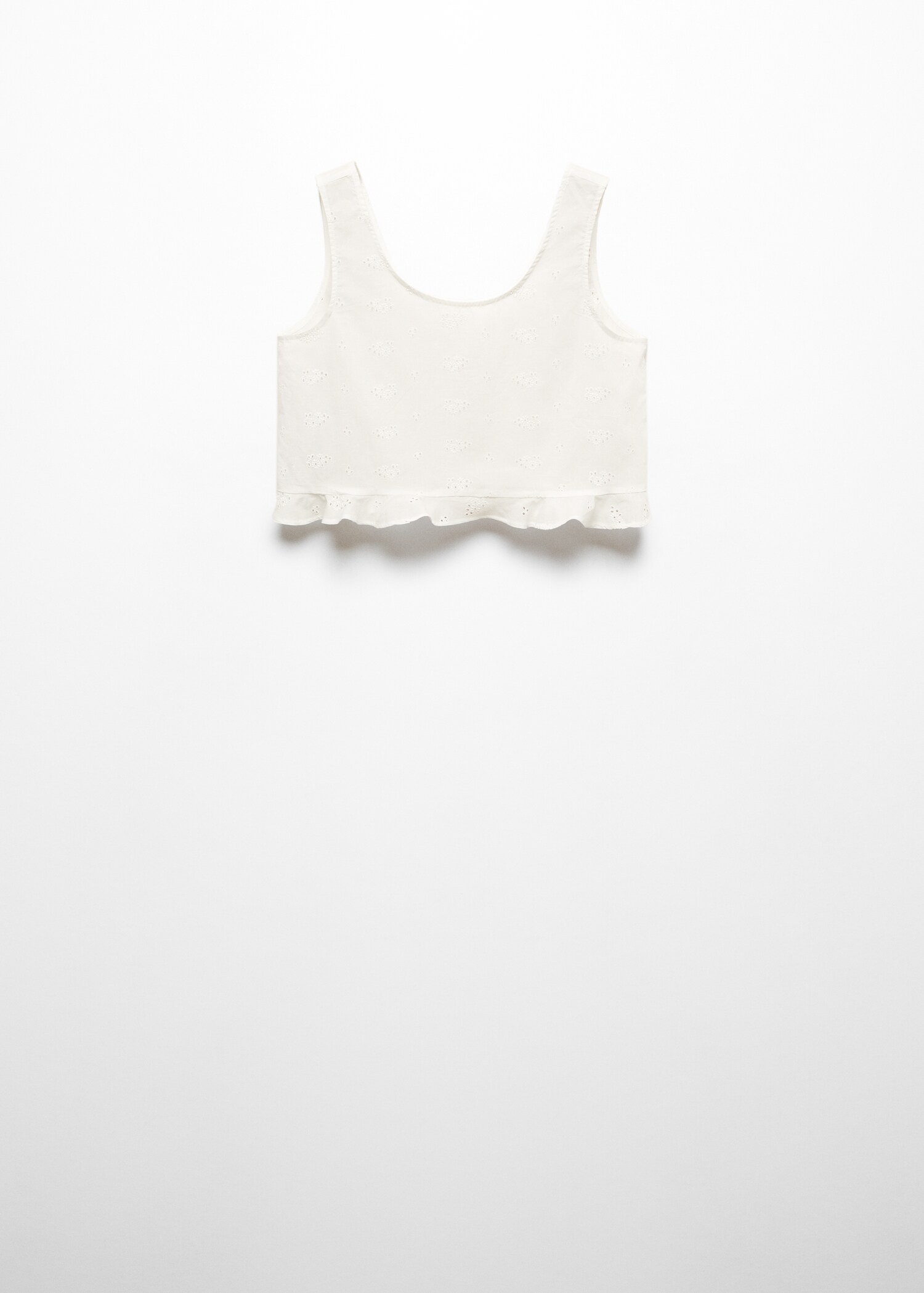 Cotton pyjama top with openwork details - Article without model