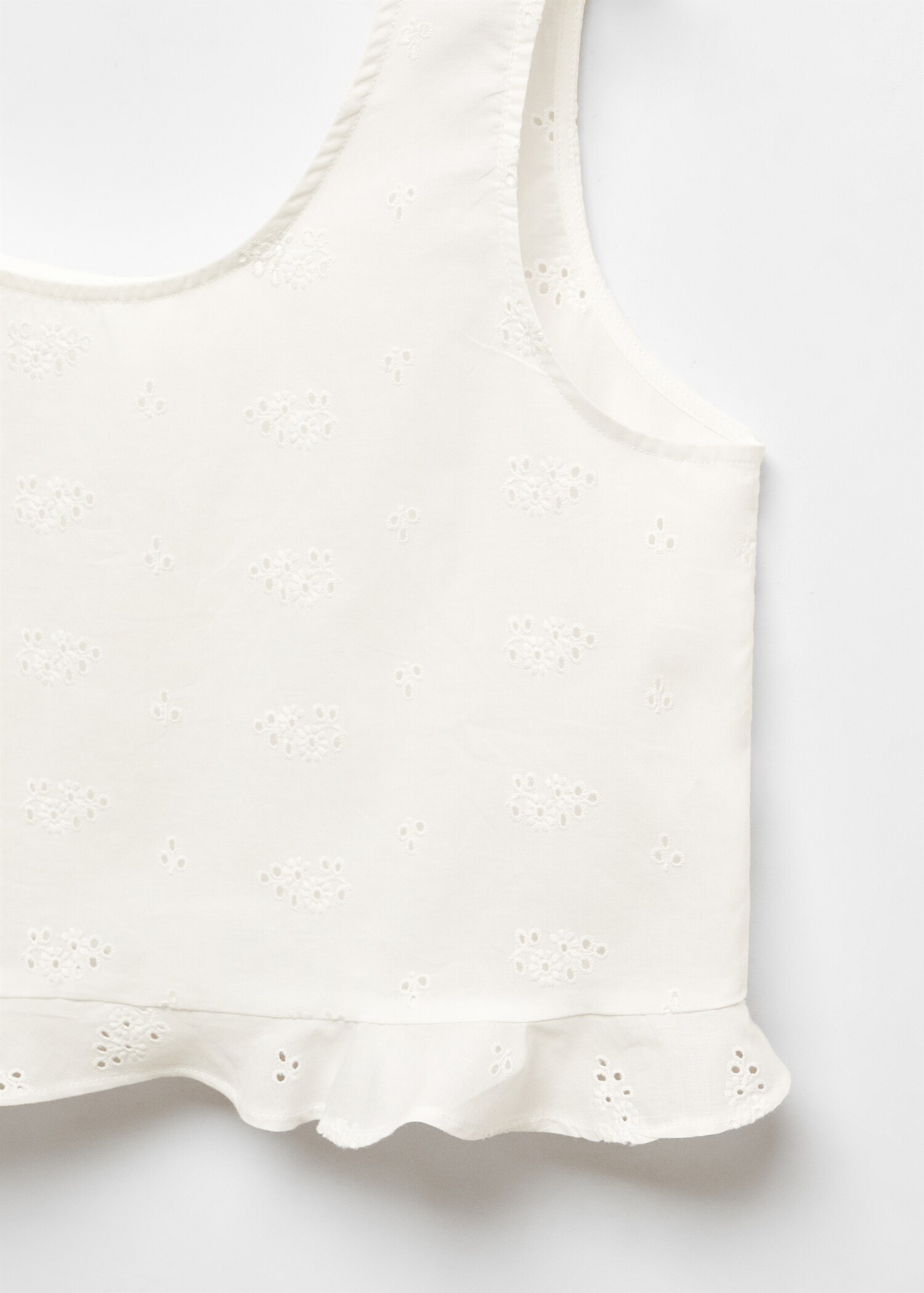 Cotton pyjama top with openwork details - Details of the article 8