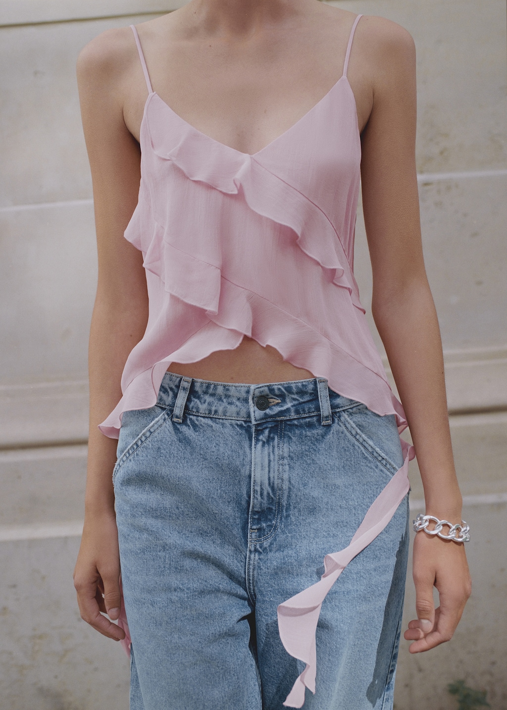 Pink chiffon top 2025