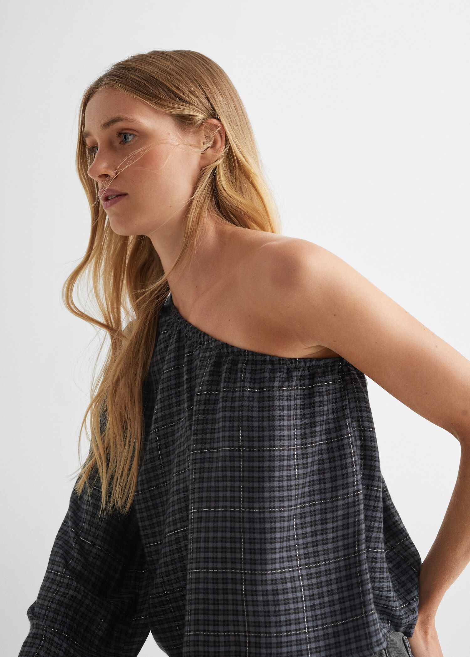 Blusa cuadros asimétrica - Detalle del artículo 1