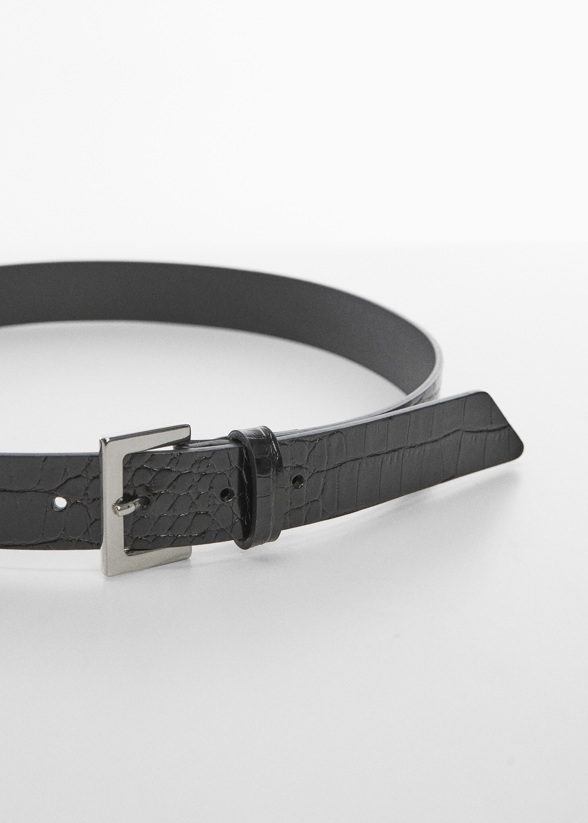 Croc-effect leather belt - Medium plane