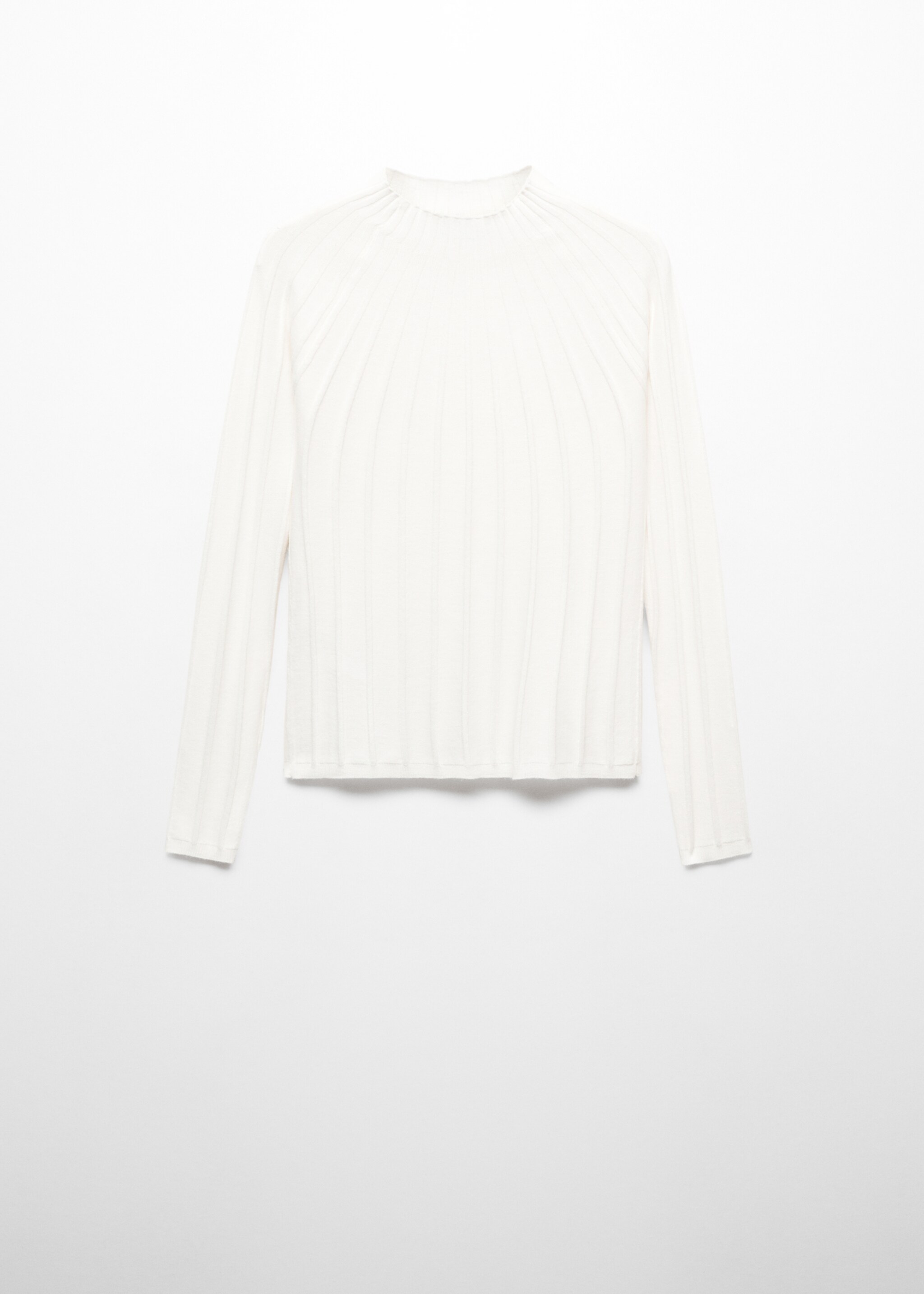 Ribbed sweater with perkins neck - Article without model, Ecru. Ref: 57065793-00.